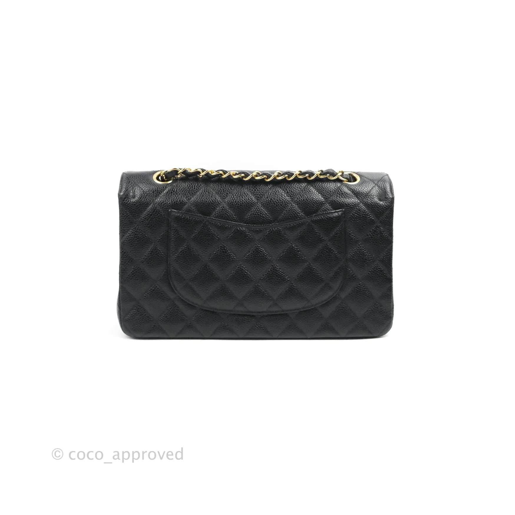Chanel Classic M/L Medium Flap Quilted Black Caviar Gold Hardware