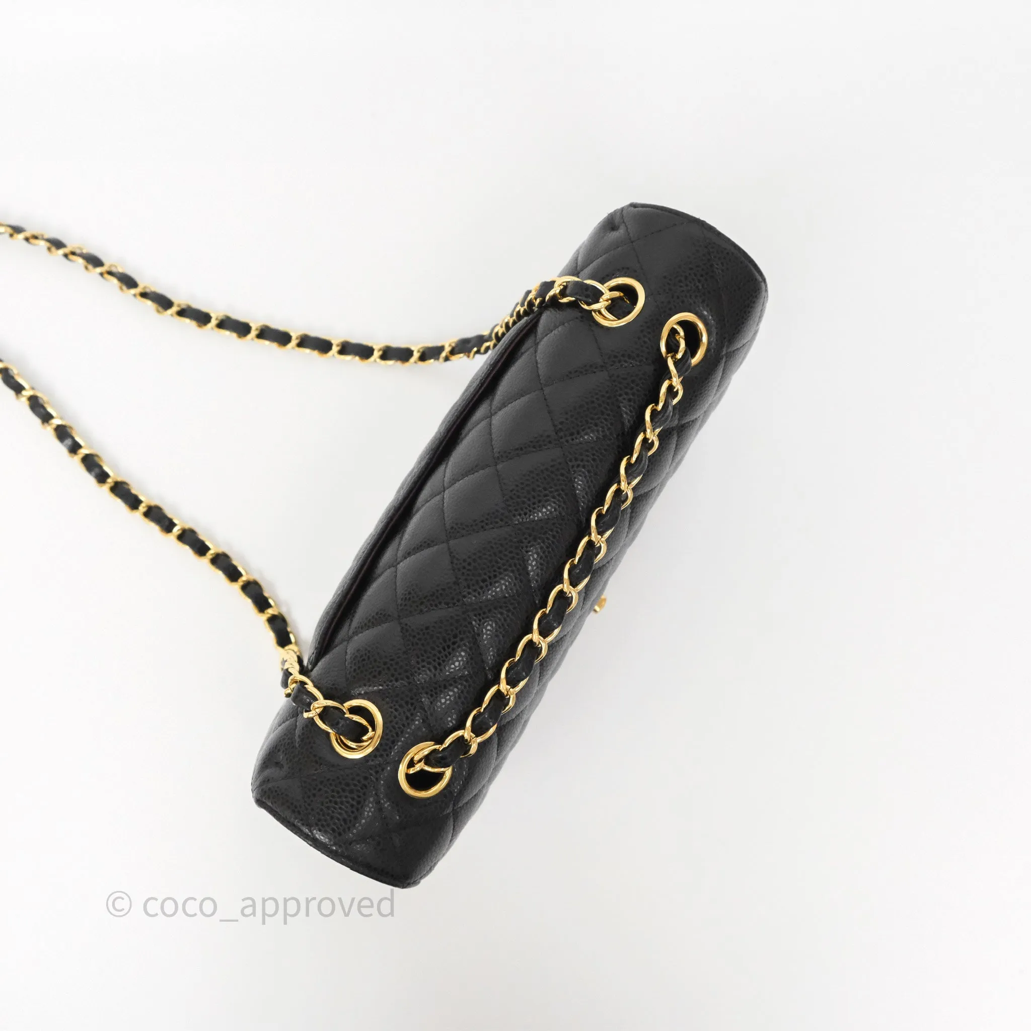 Chanel Classic M/L Medium Flap Quilted Black Caviar Gold Hardware