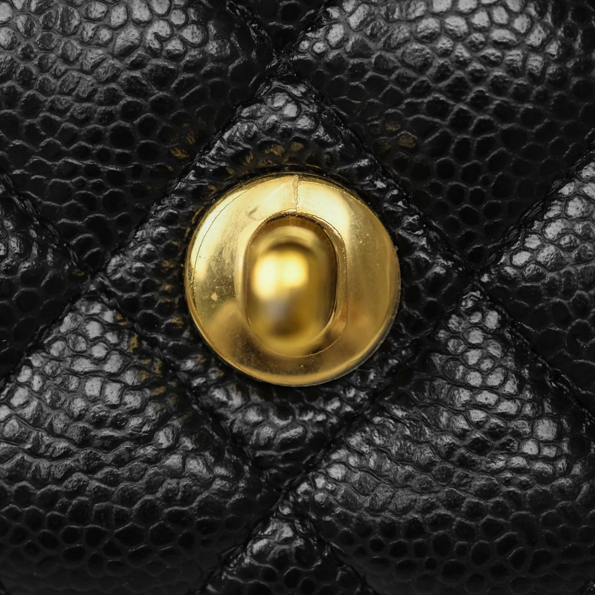 Chanel Classic M/L Medium Flap Quilted Black Caviar Gold Hardware