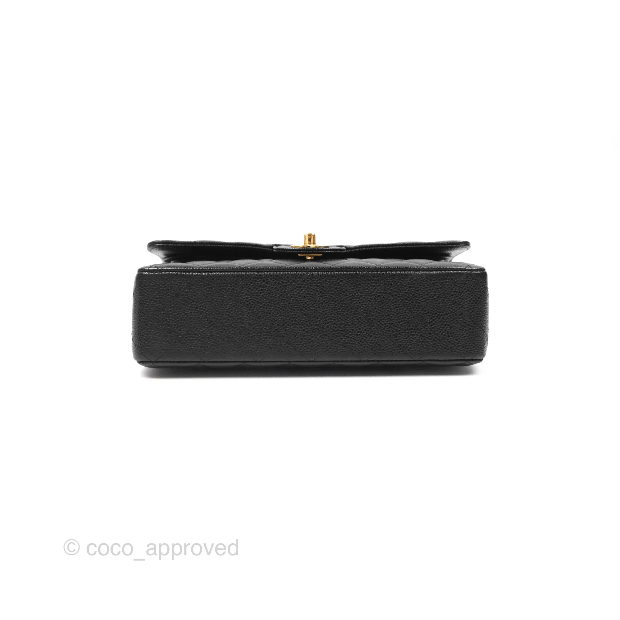 Chanel Classic M/L Medium Flap Quilted Black Caviar Gold Hardware