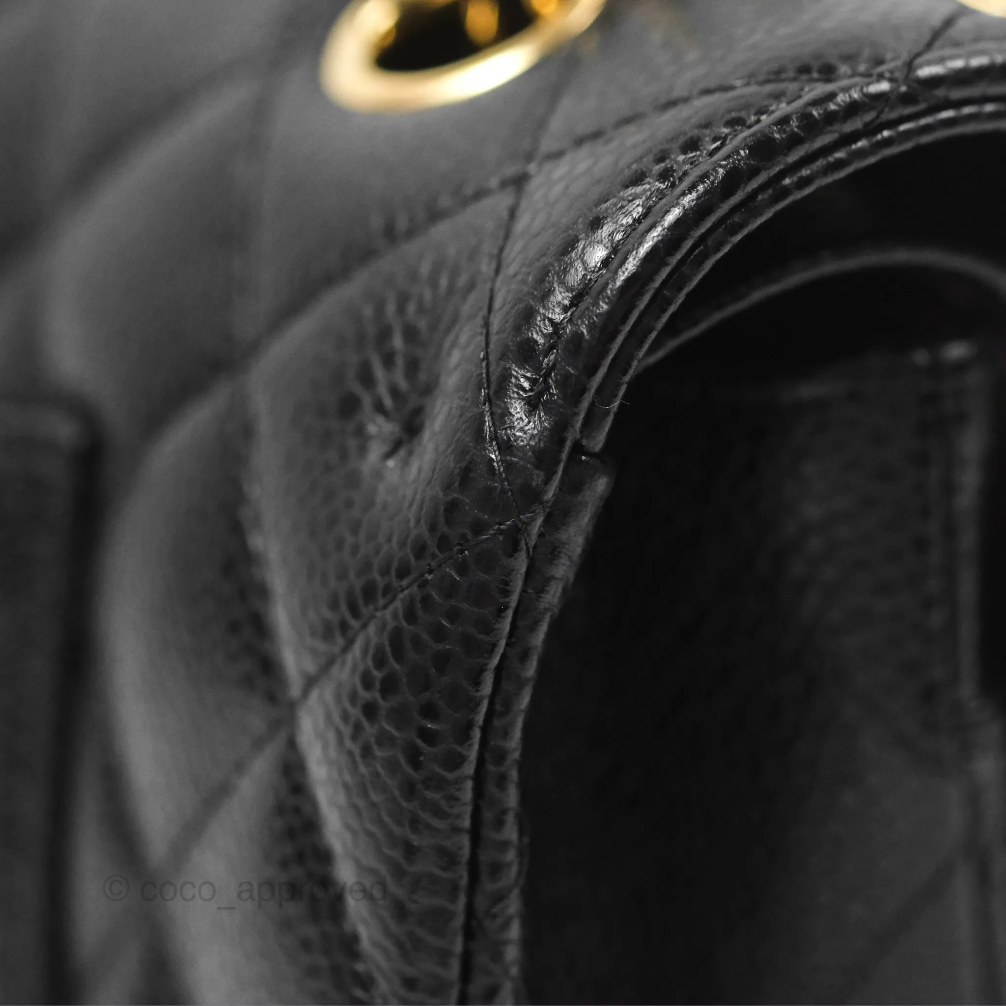 Chanel Classic M/L Medium Flap Quilted Black Caviar Gold Hardware