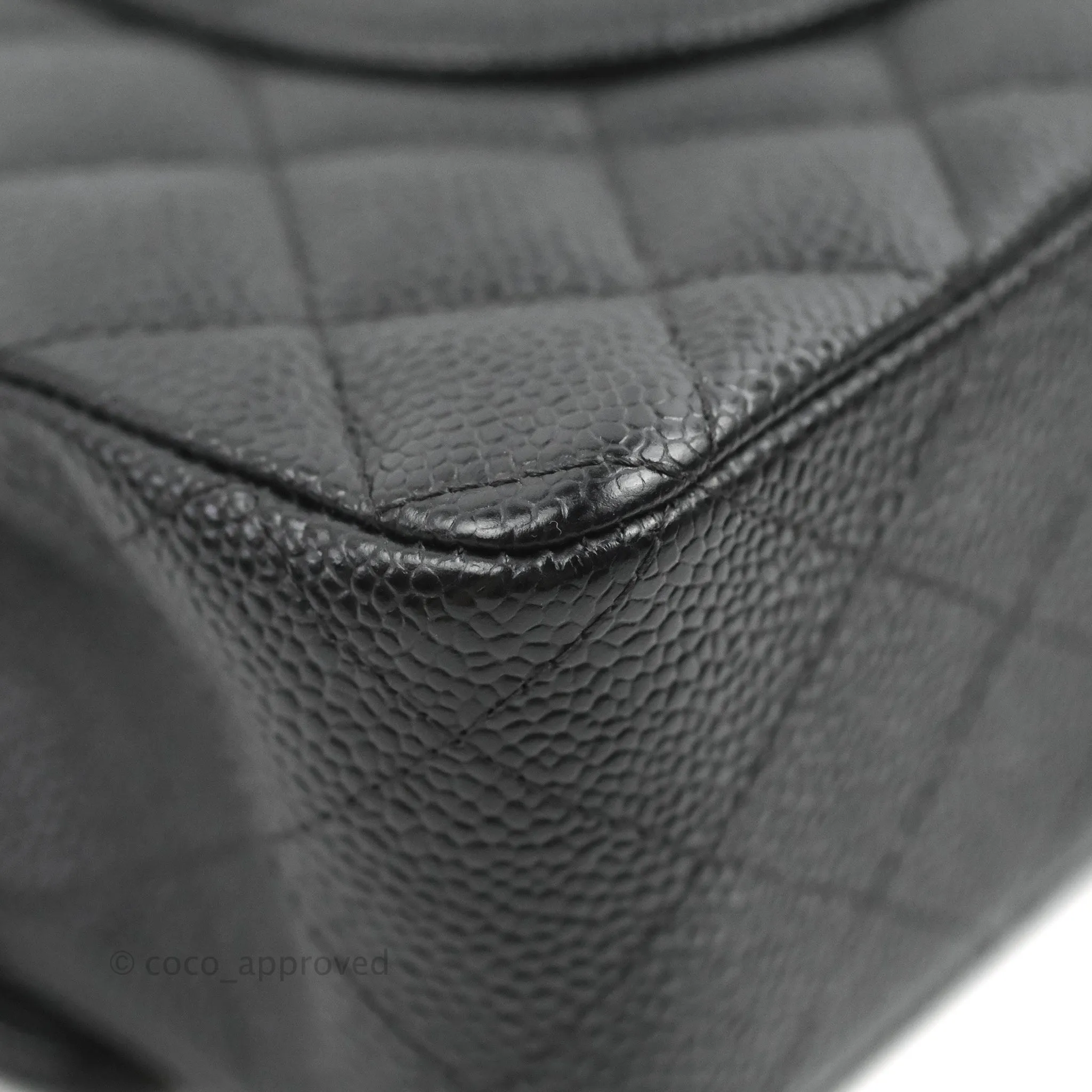 Chanel Classic M/L Medium Flap Quilted Black Caviar Gold Hardware
