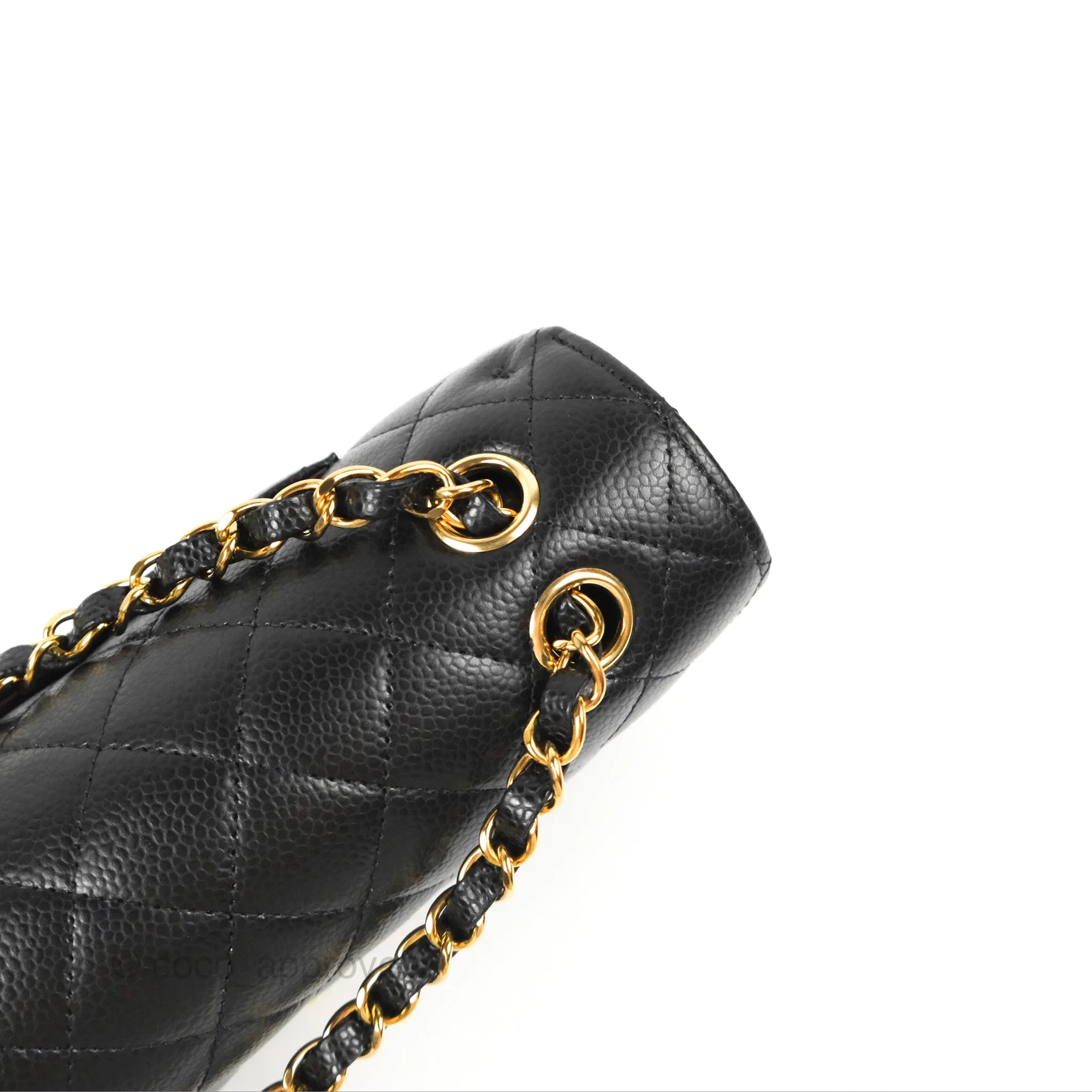 Chanel Classic M/L Medium Flap Quilted Black Caviar Gold Hardware