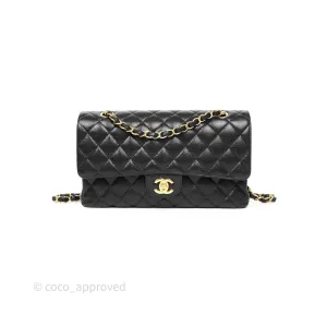 Chanel Classic M/L Medium Flap Quilted Black Caviar Gold Hardware