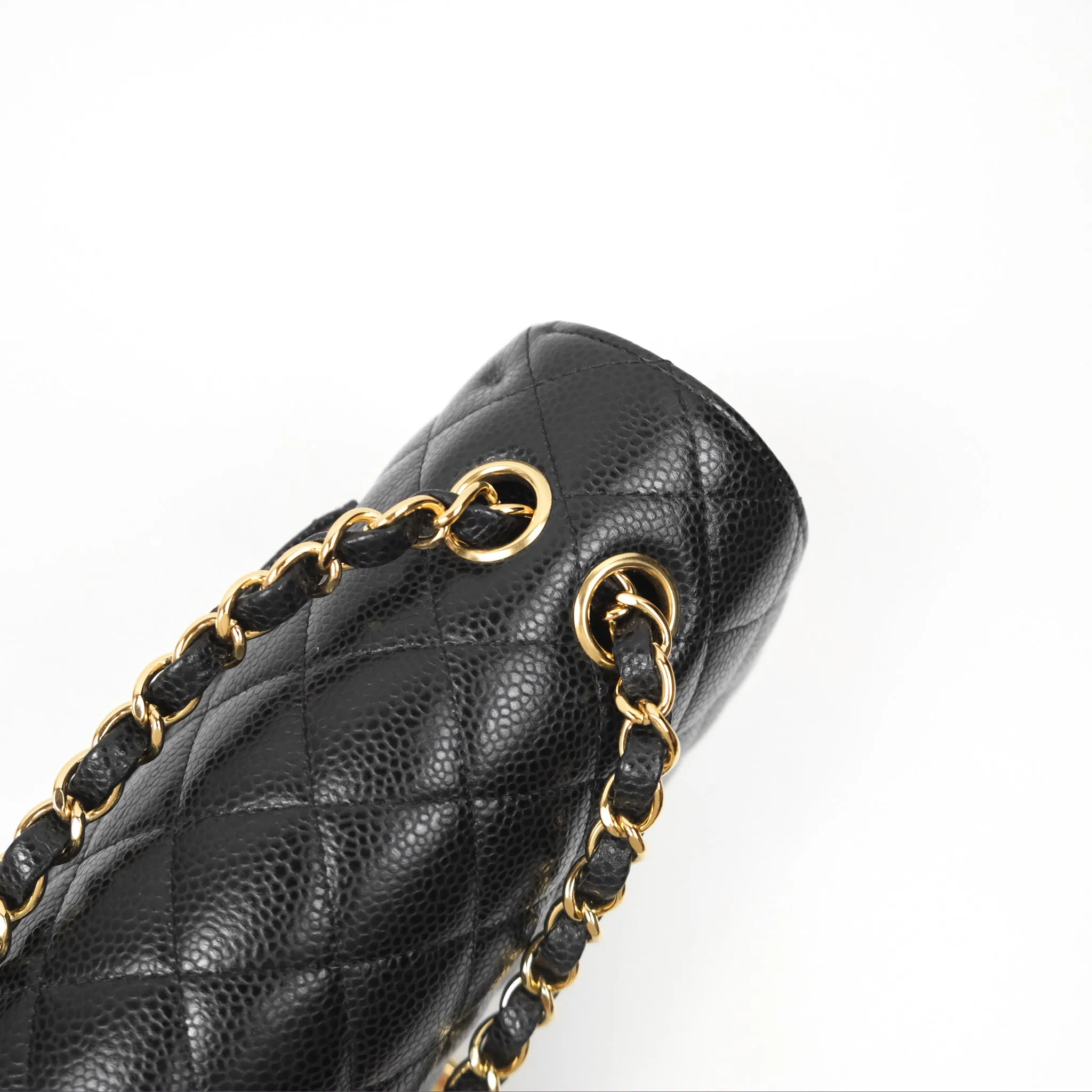 Chanel Classic M/L Medium Flap Quilted Black Caviar Gold Hardware