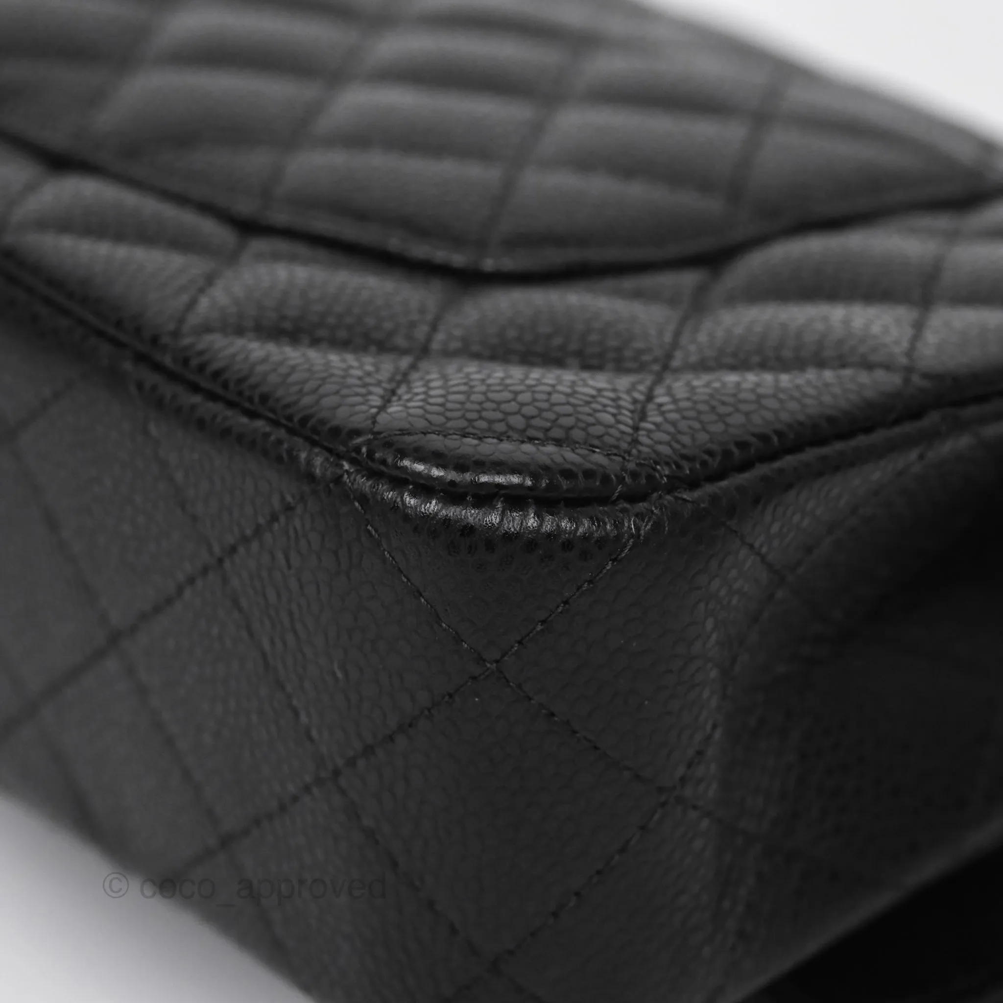 Chanel Classic M/L Medium Flap Quilted Black Caviar Gold Hardware