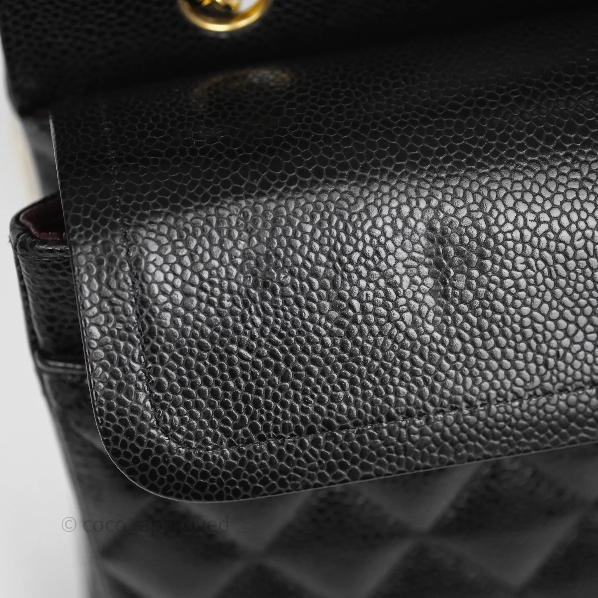 Chanel Classic M/L Medium Flap Quilted Black Caviar Gold Hardware