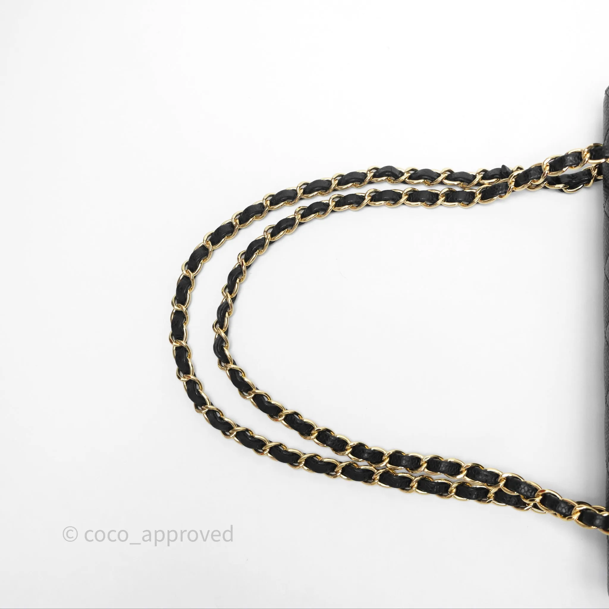 Chanel Classic M/L Medium Flap Quilted Black Caviar Gold Hardware