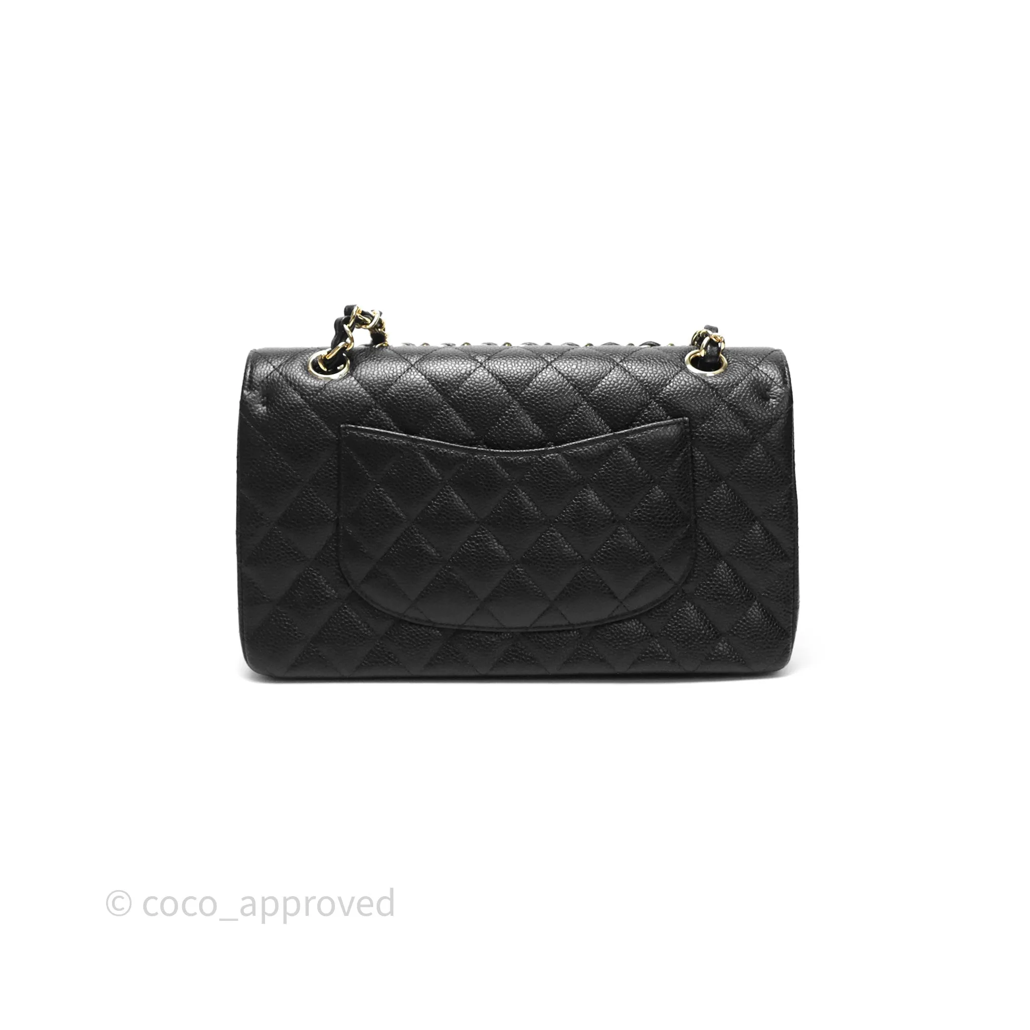 Chanel Classic M/L Medium Flap Quilted Black Caviar Gold Hardware