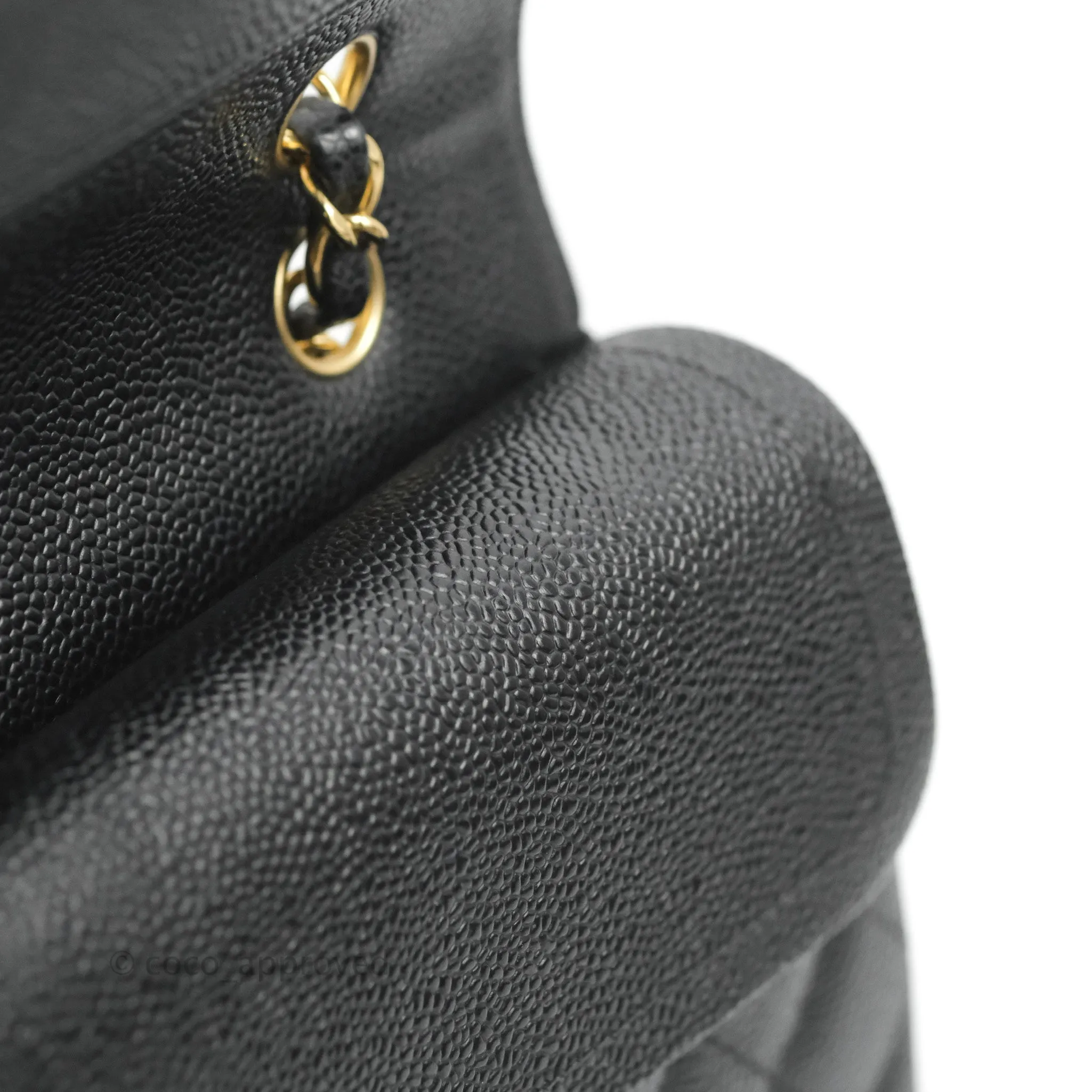 Chanel Classic M/L Medium Flap Quilted Black Caviar Gold Hardware