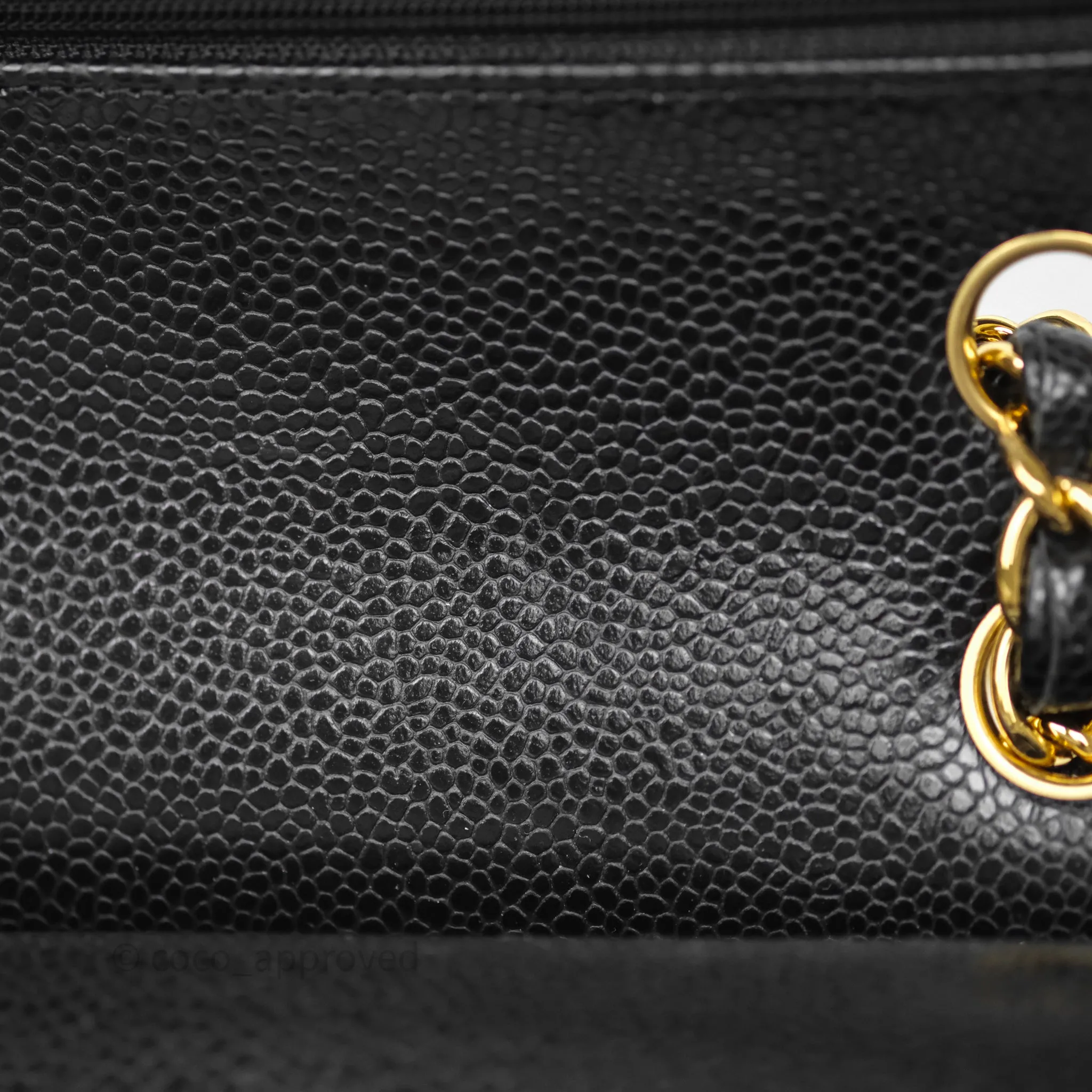 Chanel Classic M/L Medium Flap Quilted Black Caviar Gold Hardware
