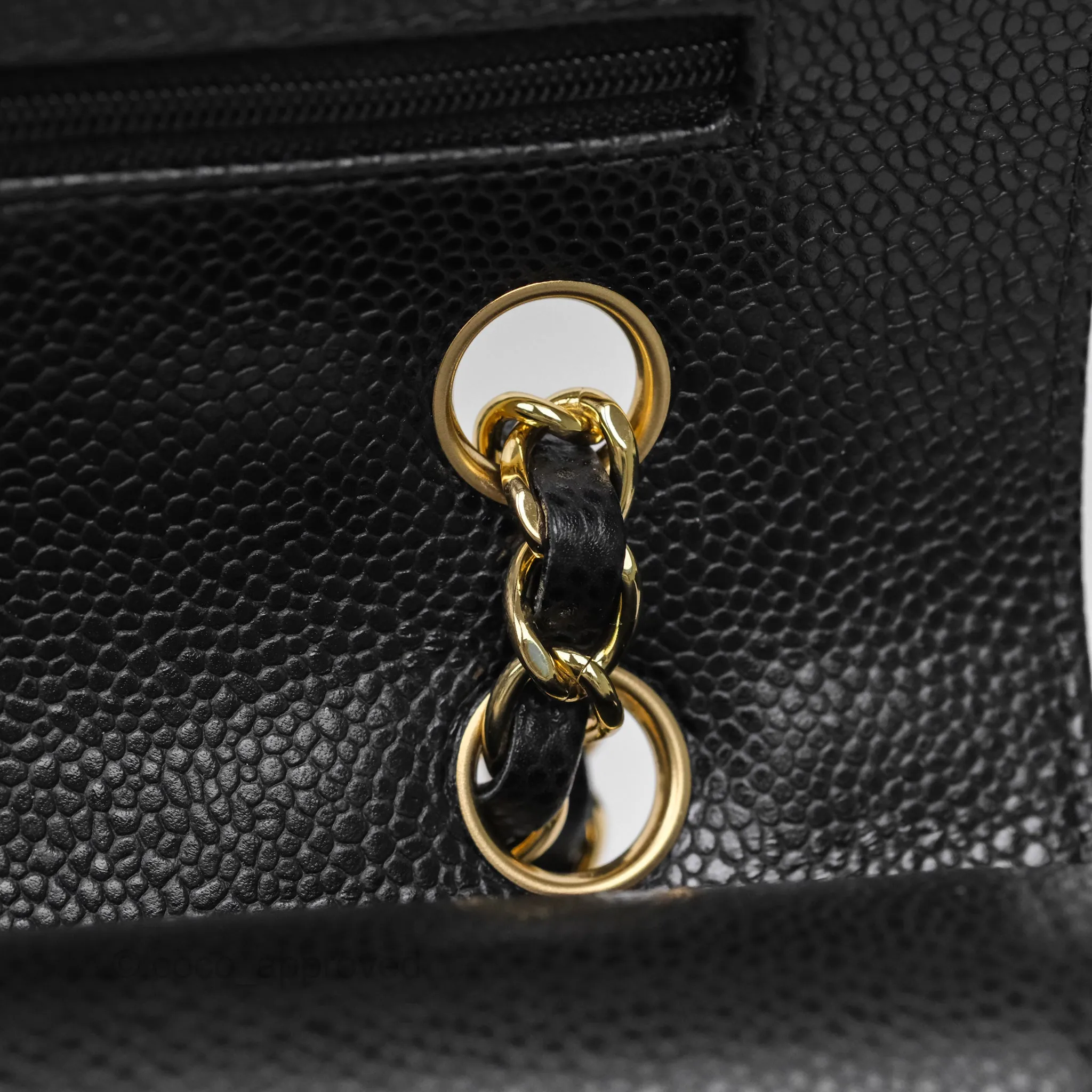 Chanel Classic M/L Medium Flap Quilted Black Caviar Gold Hardware