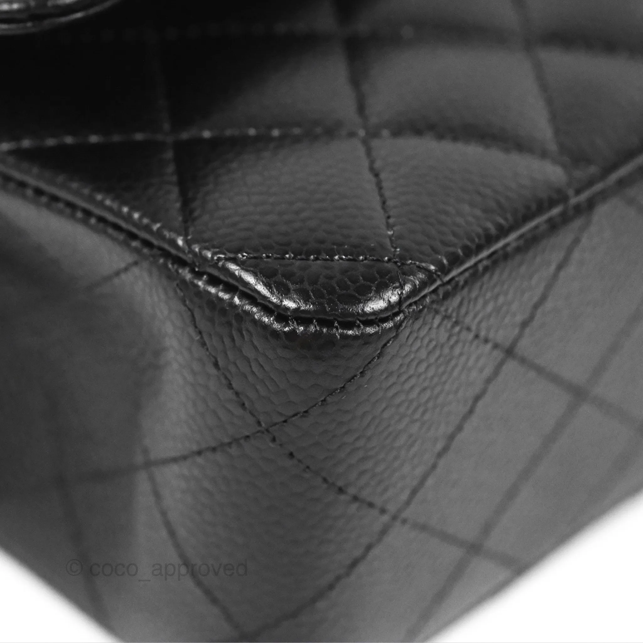 Chanel Classic M/L Medium Flap Quilted Black Caviar Gold Hardware