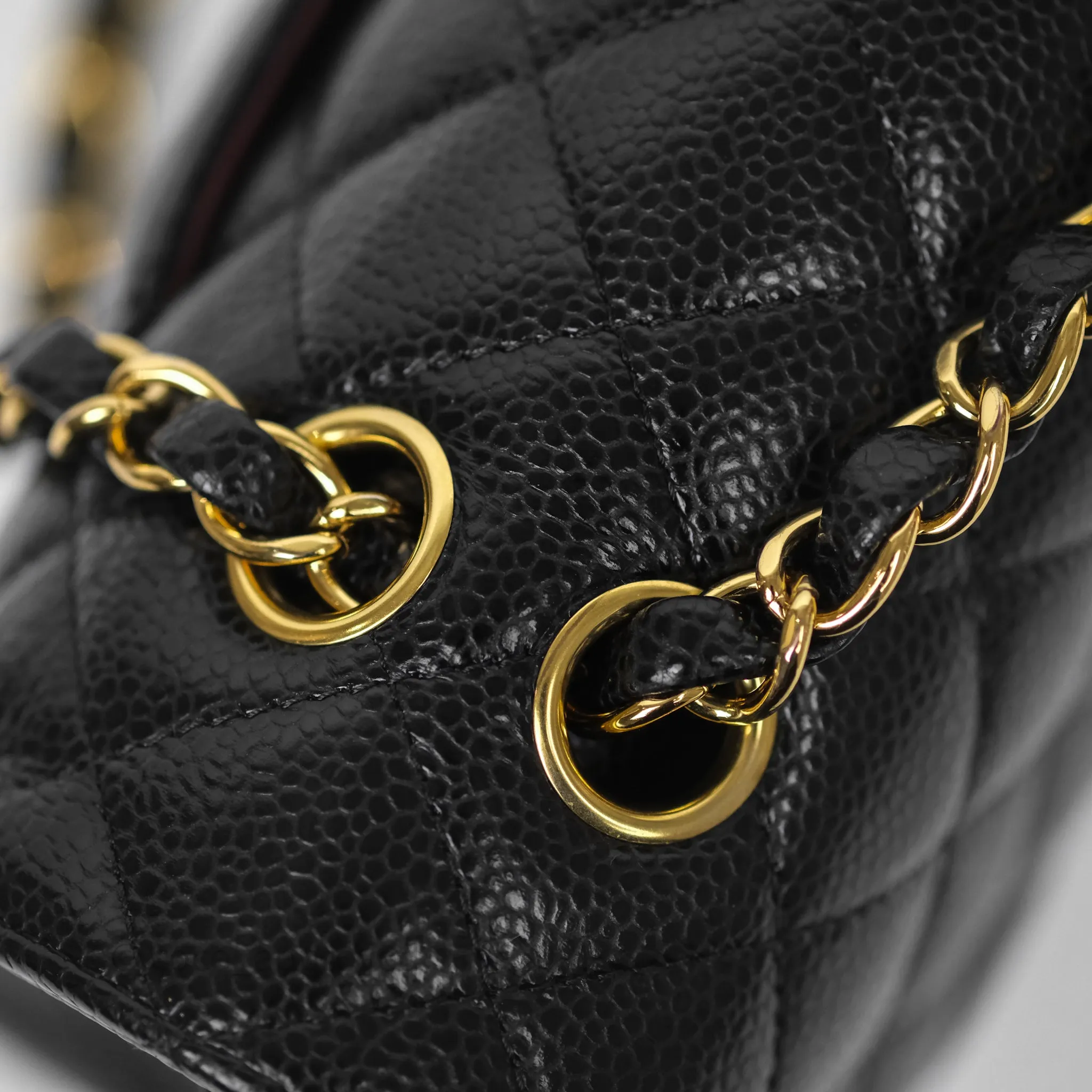 Chanel Classic M/L Medium Flap Quilted Black Caviar Gold Hardware
