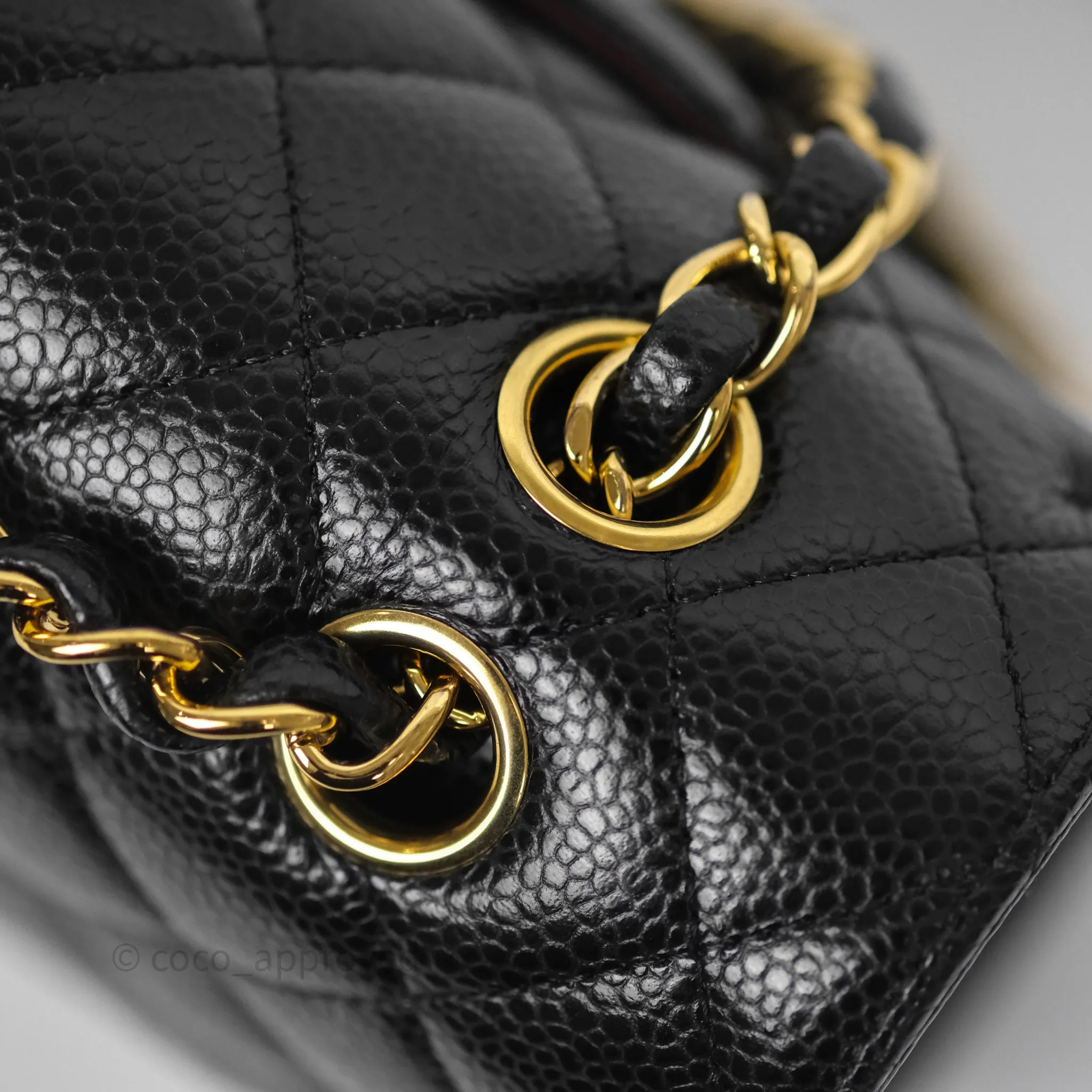 Chanel Classic M/L Medium Flap Quilted Black Caviar Gold Hardware