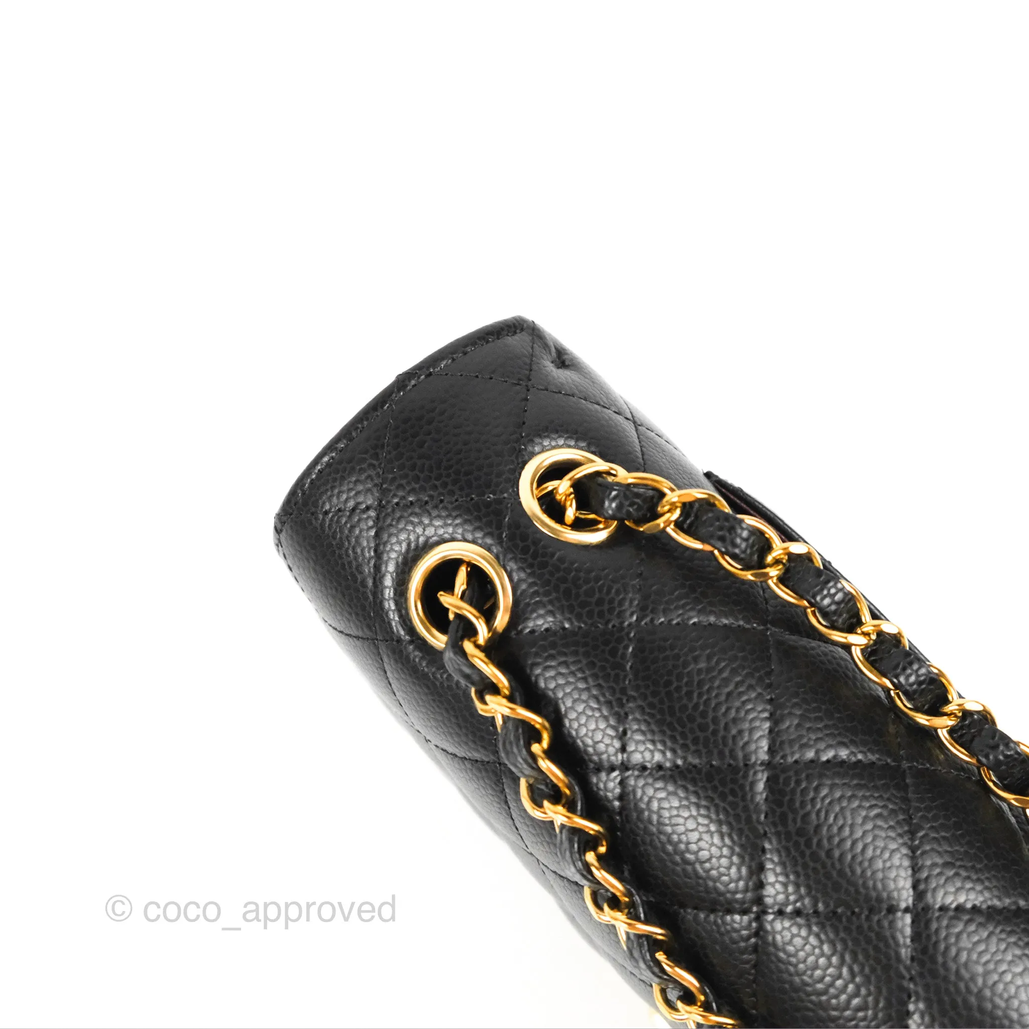 Chanel Classic M/L Medium Flap Quilted Black Caviar Gold Hardware