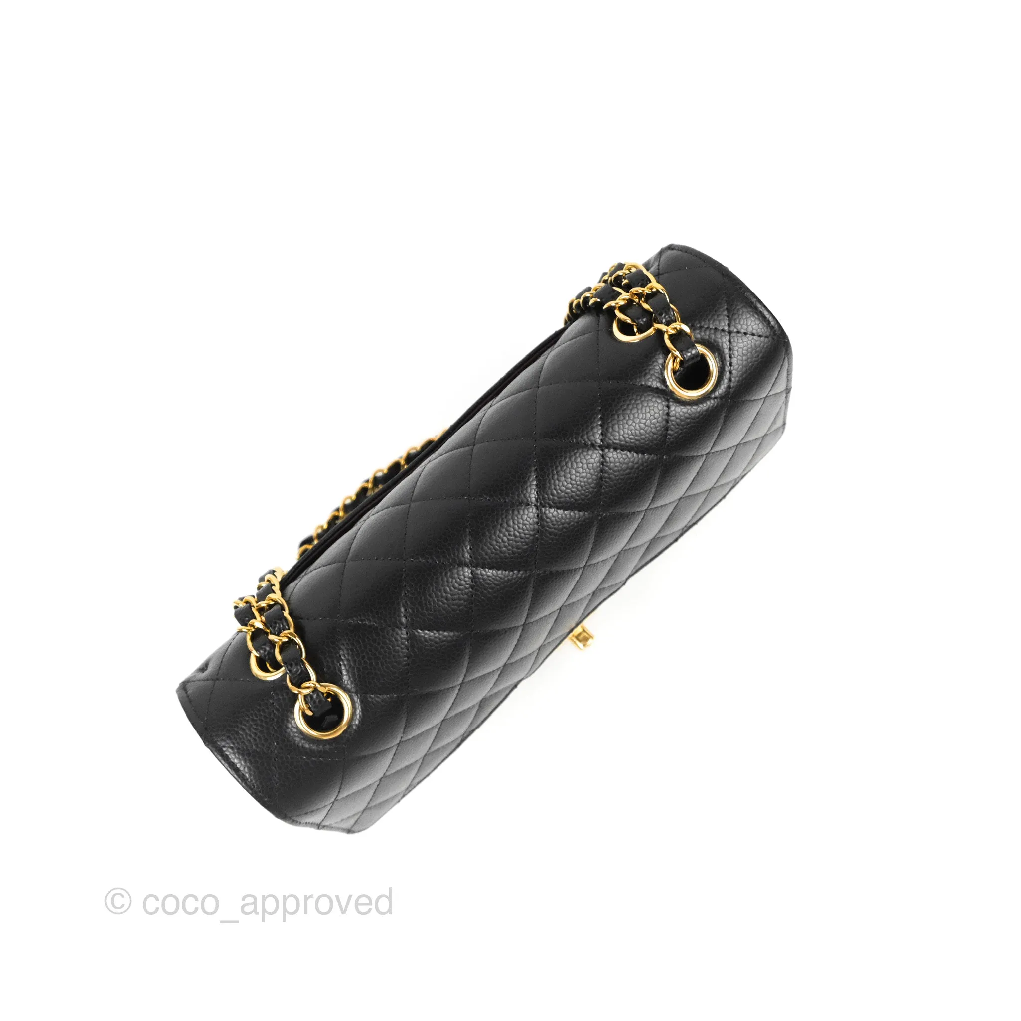 Chanel Classic M/L Medium Flap Quilted Black Caviar Gold Hardware