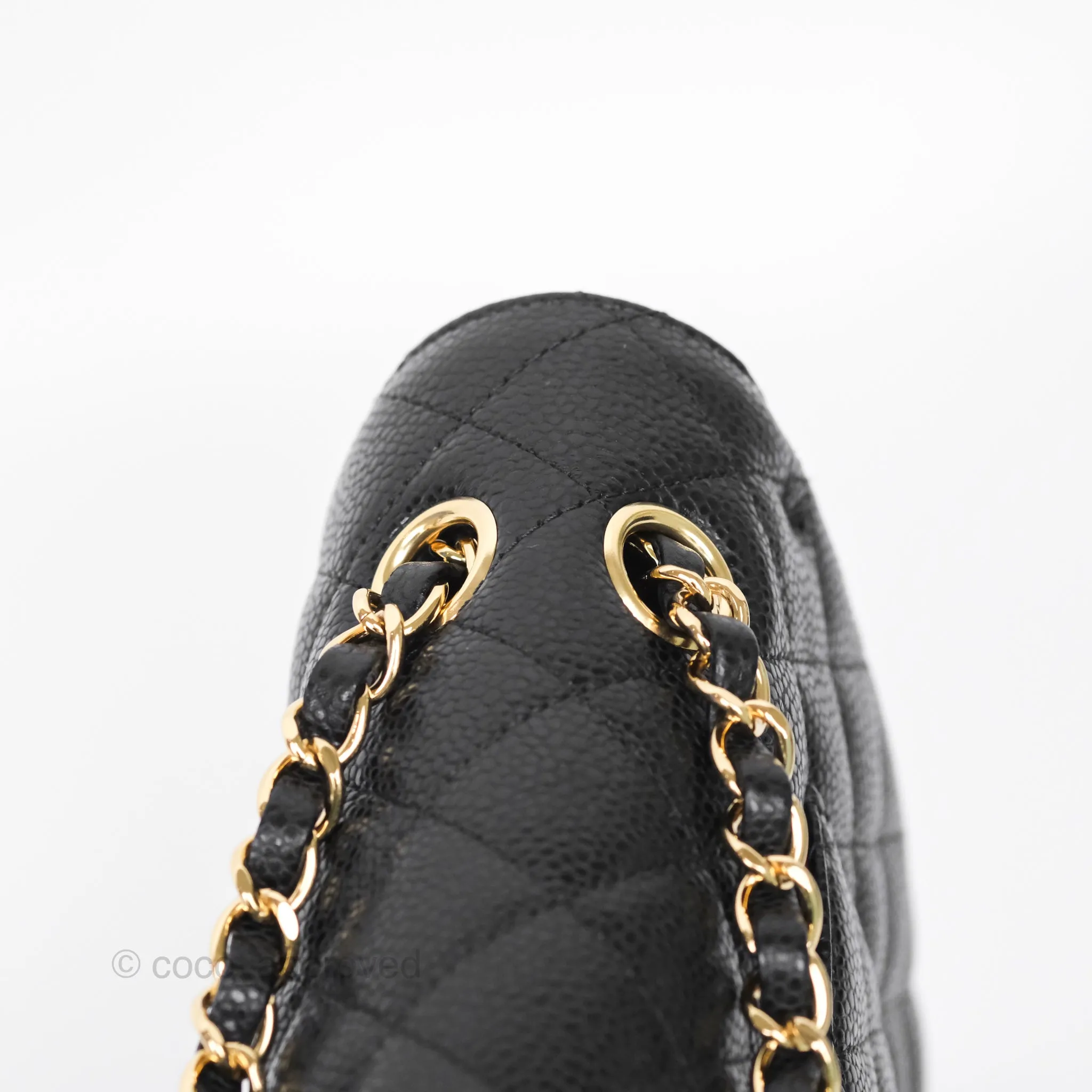 Chanel Classic M/L Medium Flap Quilted Black Caviar Gold Hardware