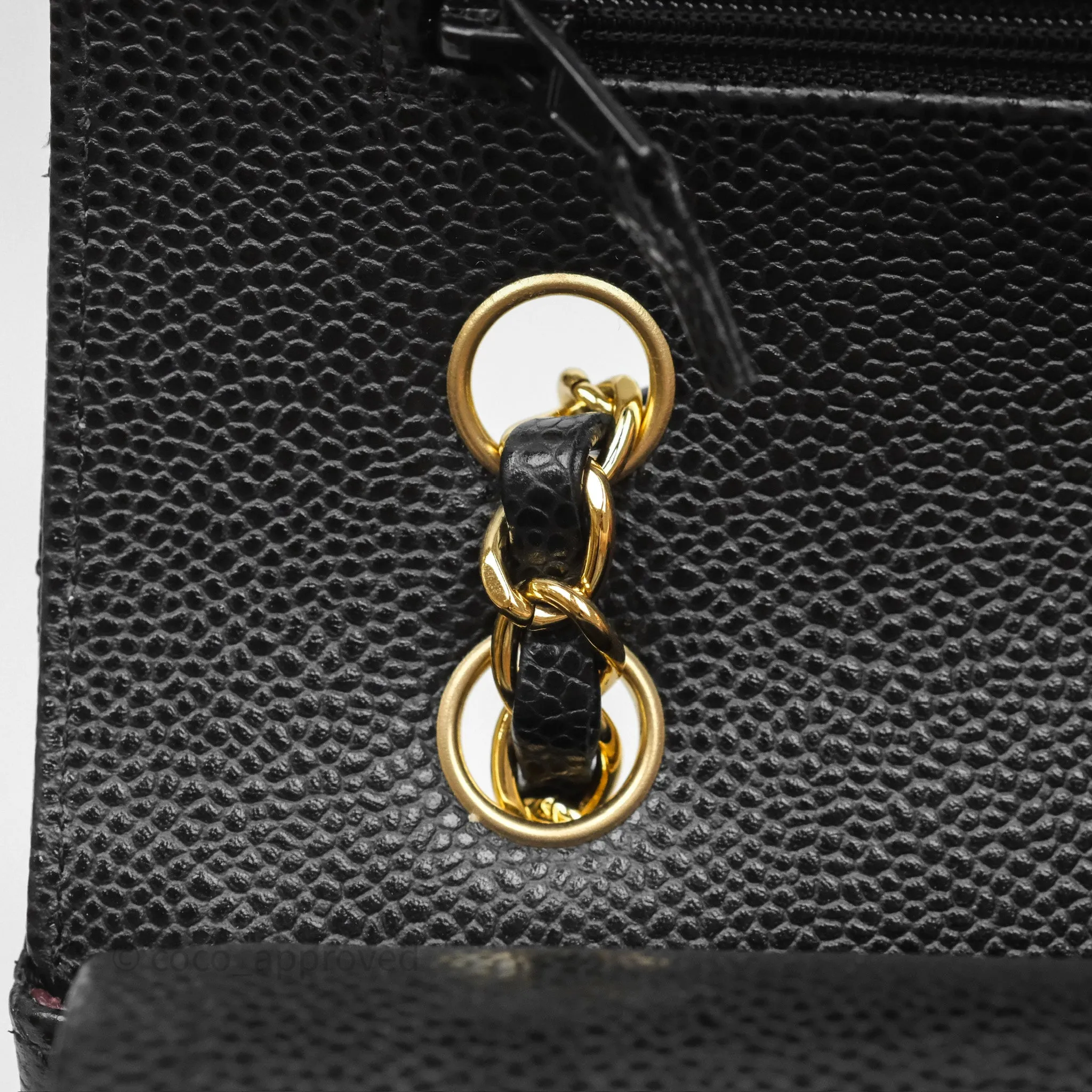 Chanel Classic M/L Medium Flap Quilted Black Caviar Gold Hardware