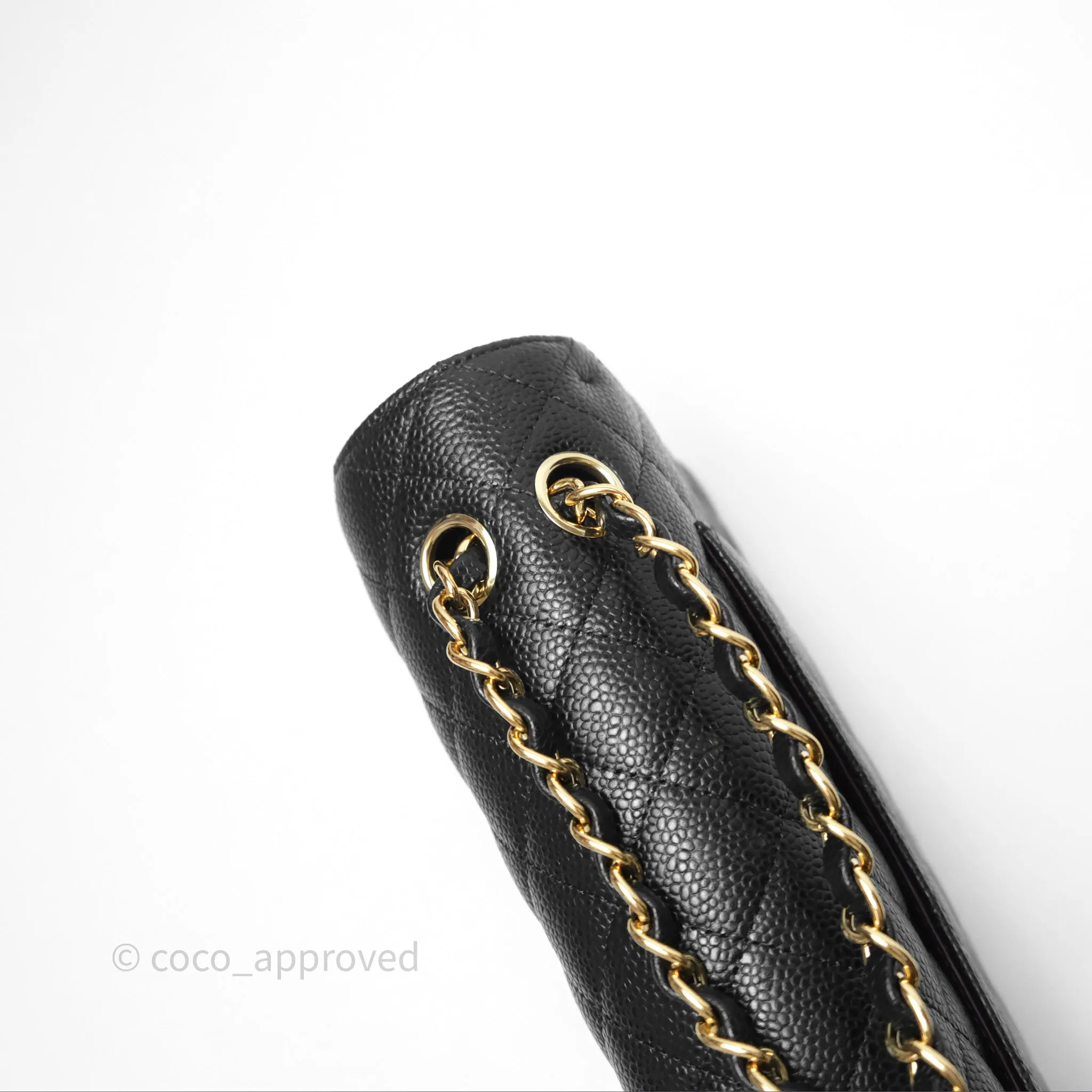 Chanel Classic M/L Medium Flap Quilted Black Caviar Gold Hardware