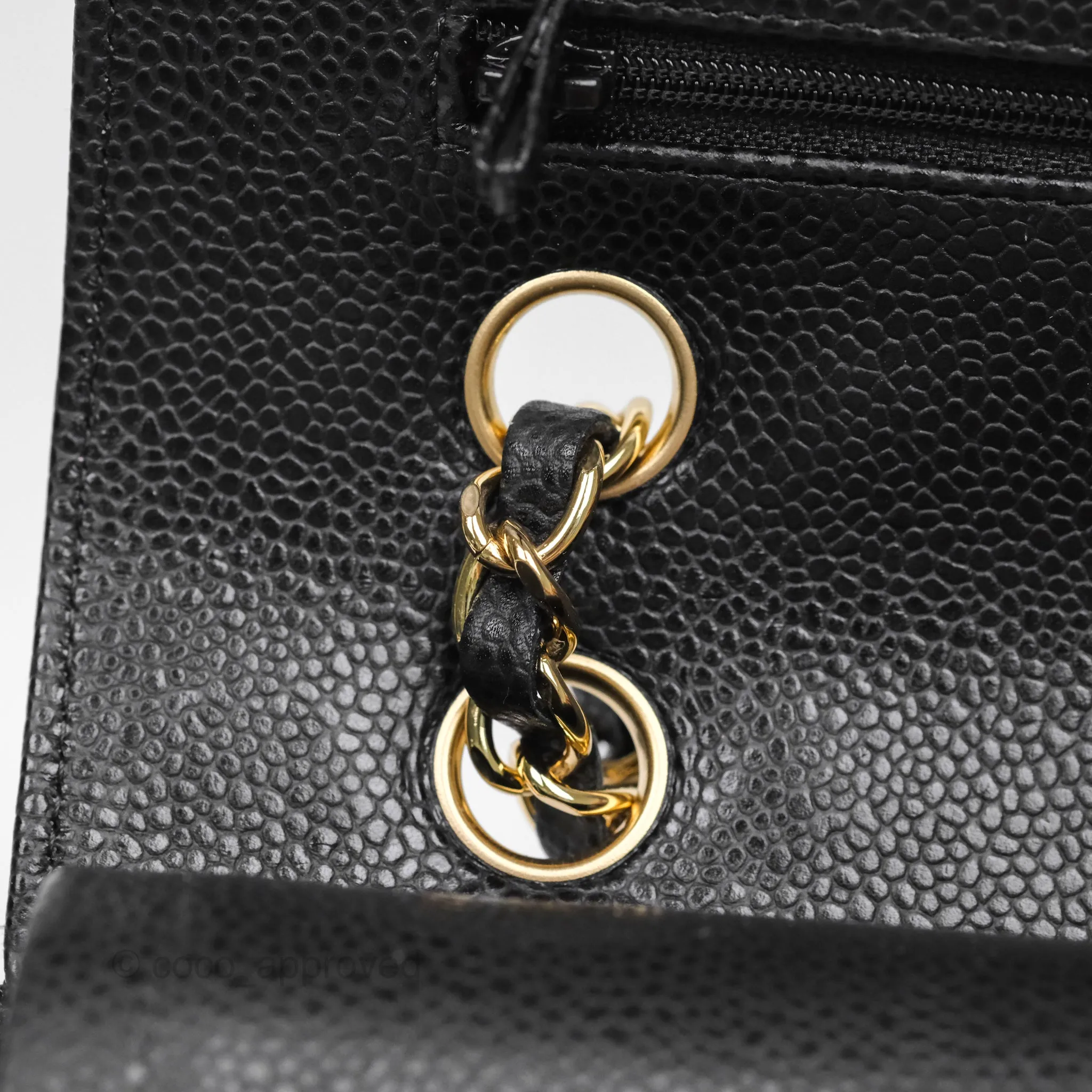 Chanel Classic M/L Medium Flap Quilted Black Caviar Gold Hardware