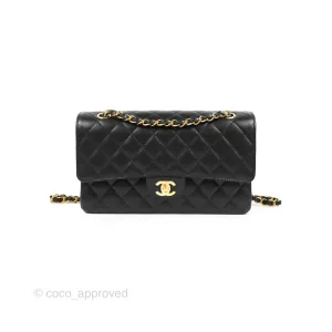Chanel Classic M/L Medium Flap Quilted Black Caviar Gold Hardware