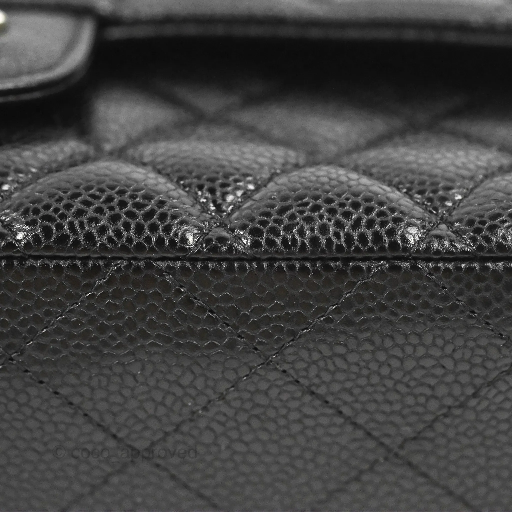 Chanel Classic M/L Medium Flap Quilted Black Caviar Silver Hardware
