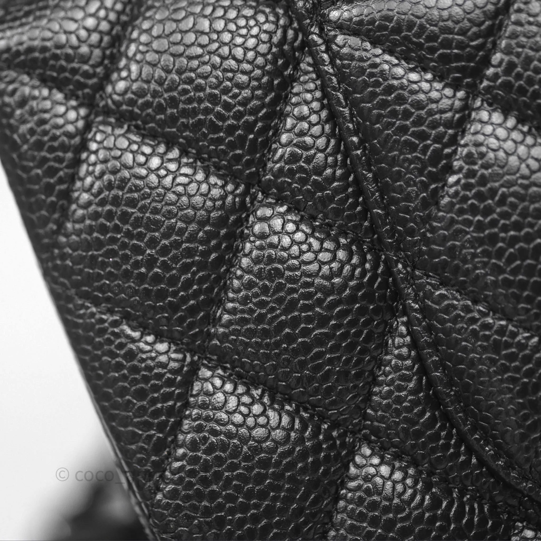 Chanel Classic M/L Medium Flap Quilted Black Caviar Silver Hardware