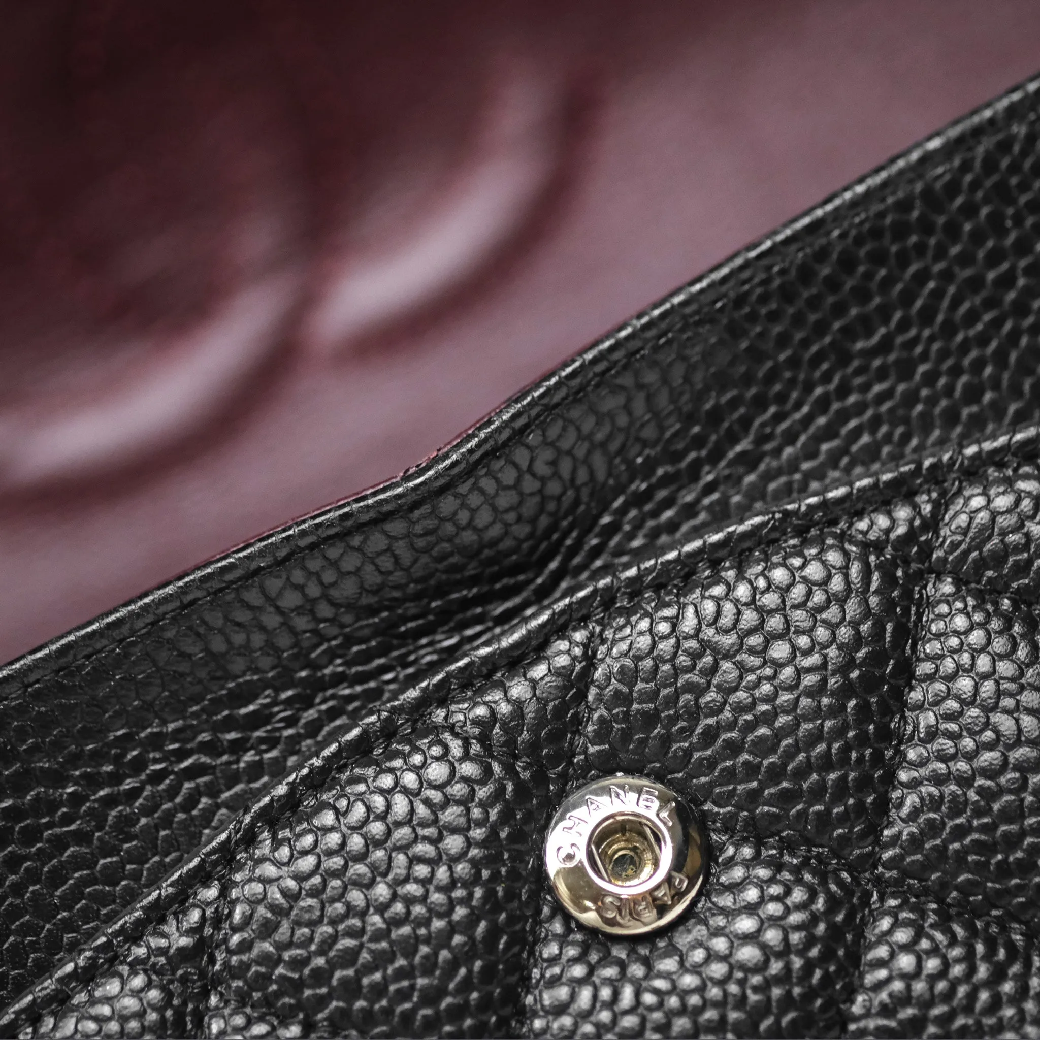 Chanel Classic M/L Medium Flap Quilted Black Caviar Silver Hardware