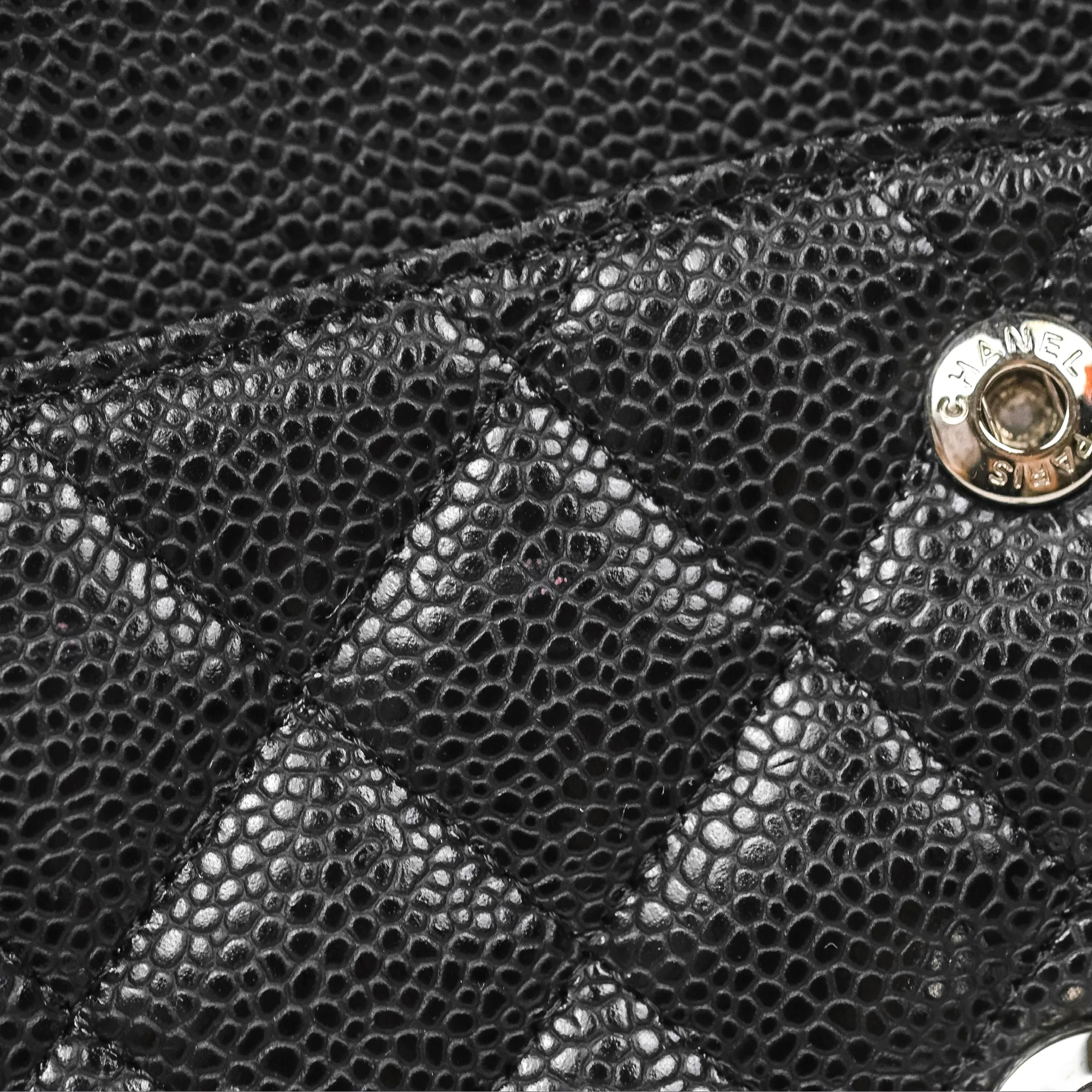Chanel Classic M/L Medium Flap Quilted Black Caviar Silver Hardware
