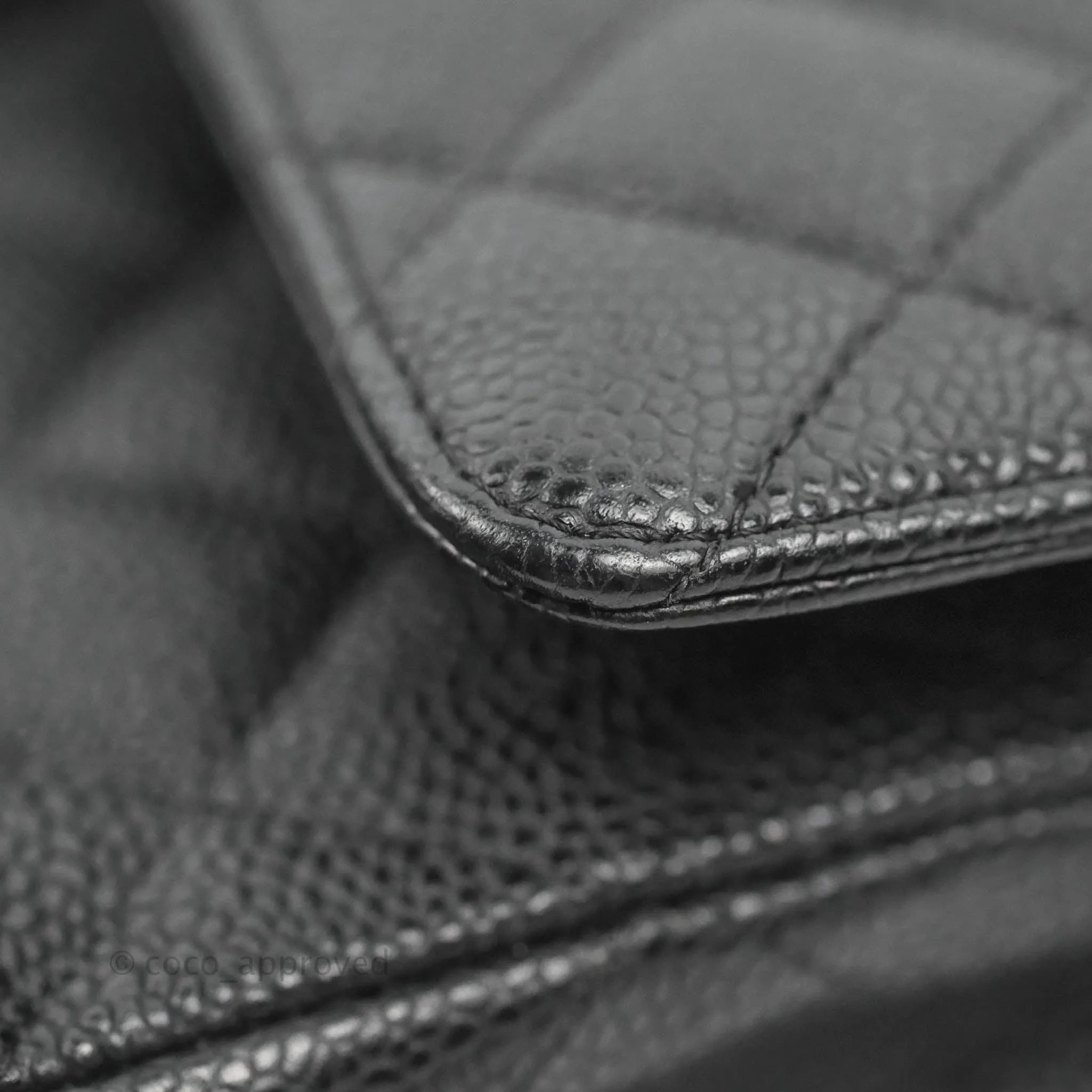 Chanel Classic M/L Medium Flap Quilted Black Caviar Silver Hardware