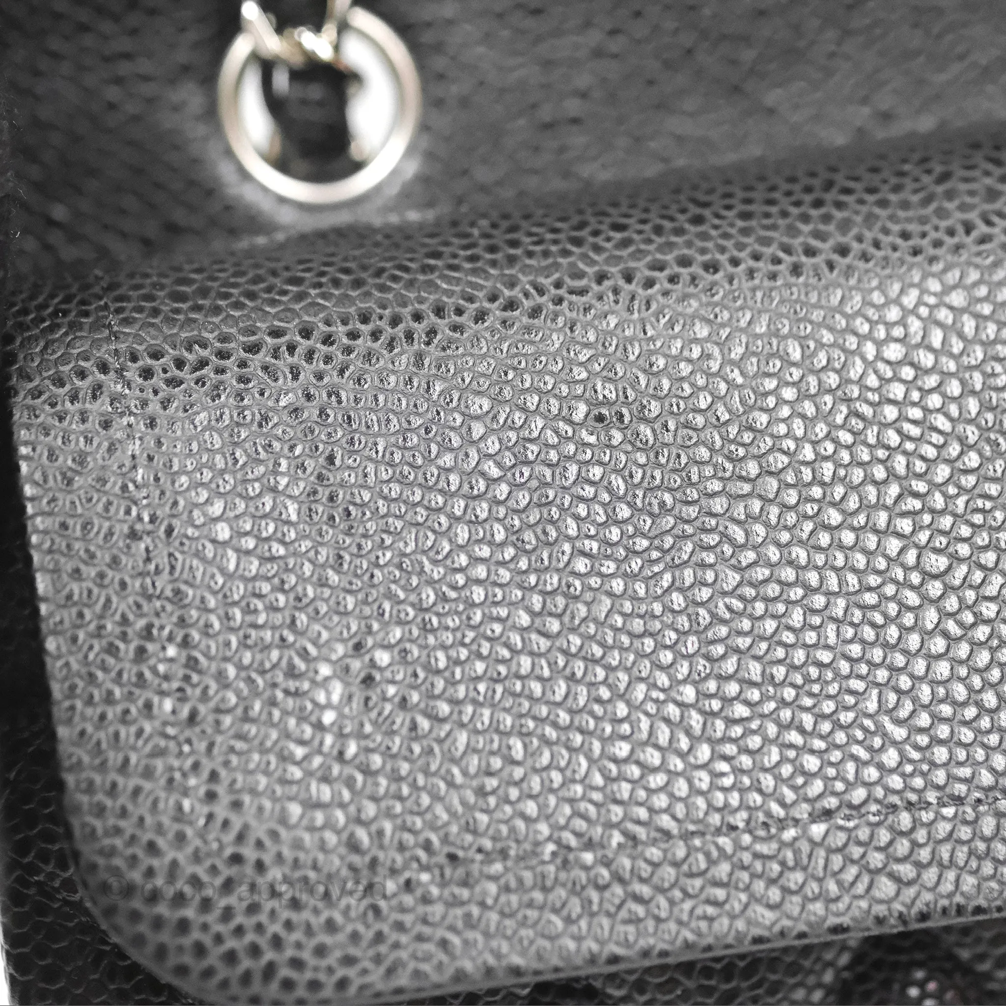 Chanel Classic M/L Medium Flap Quilted Black Caviar Silver Hardware