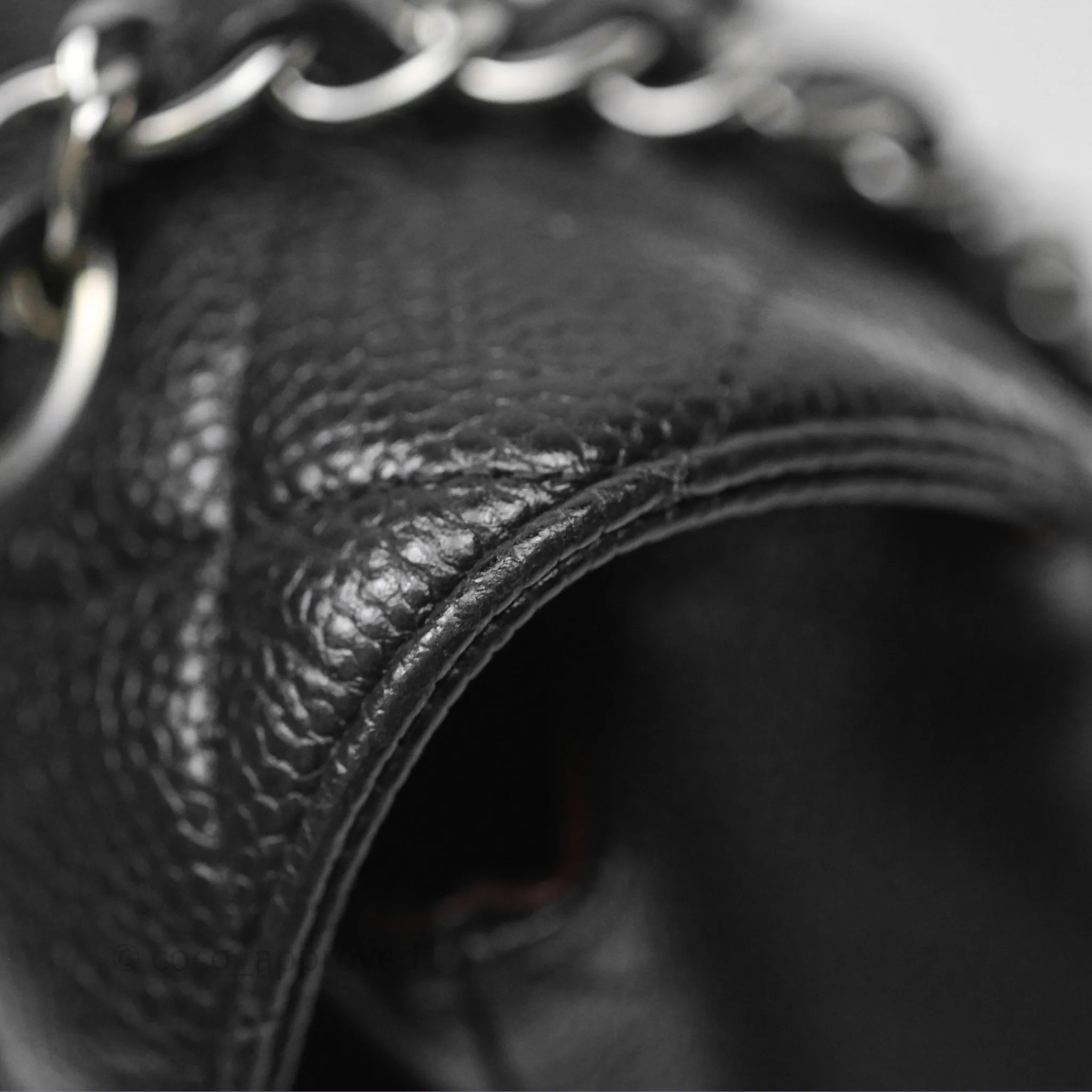 Chanel Classic M/L Medium Flap Quilted Black Caviar Silver Hardware