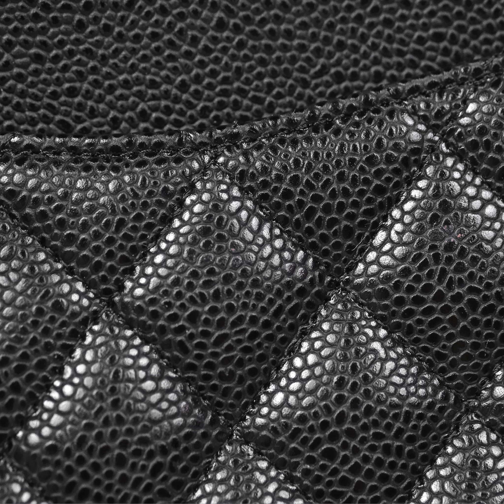 Chanel Classic M/L Medium Flap Quilted Black Caviar Silver Hardware