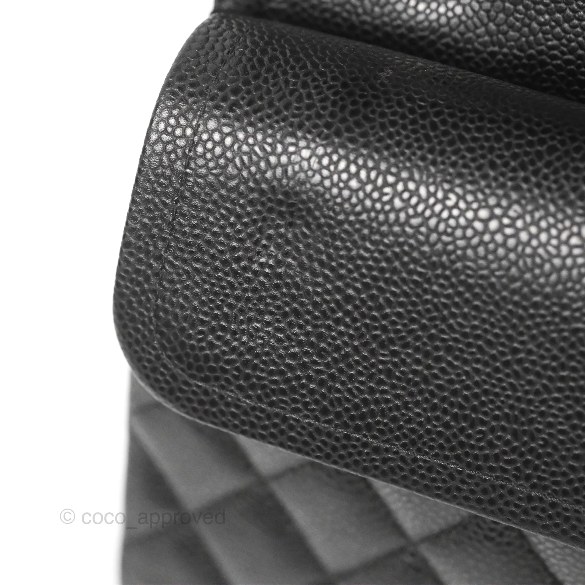 Chanel Classic M/L Medium Flap Quilted Black Caviar Silver Hardware
