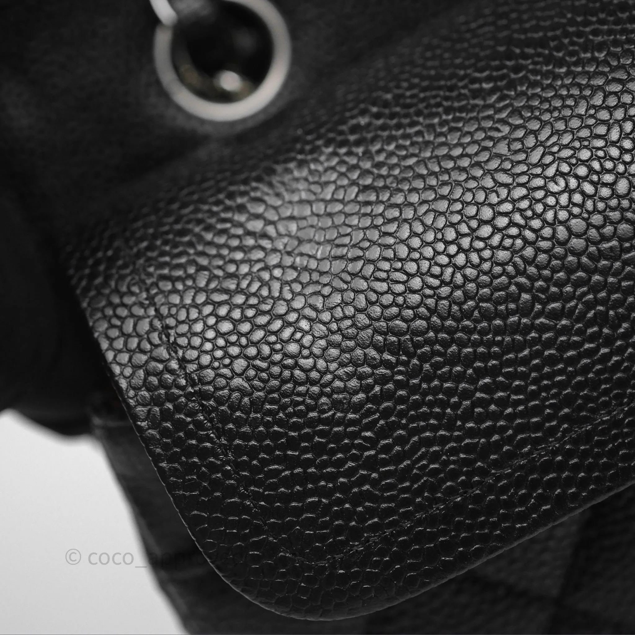 Chanel Classic M/L Medium Flap Quilted Black Caviar Silver Hardware