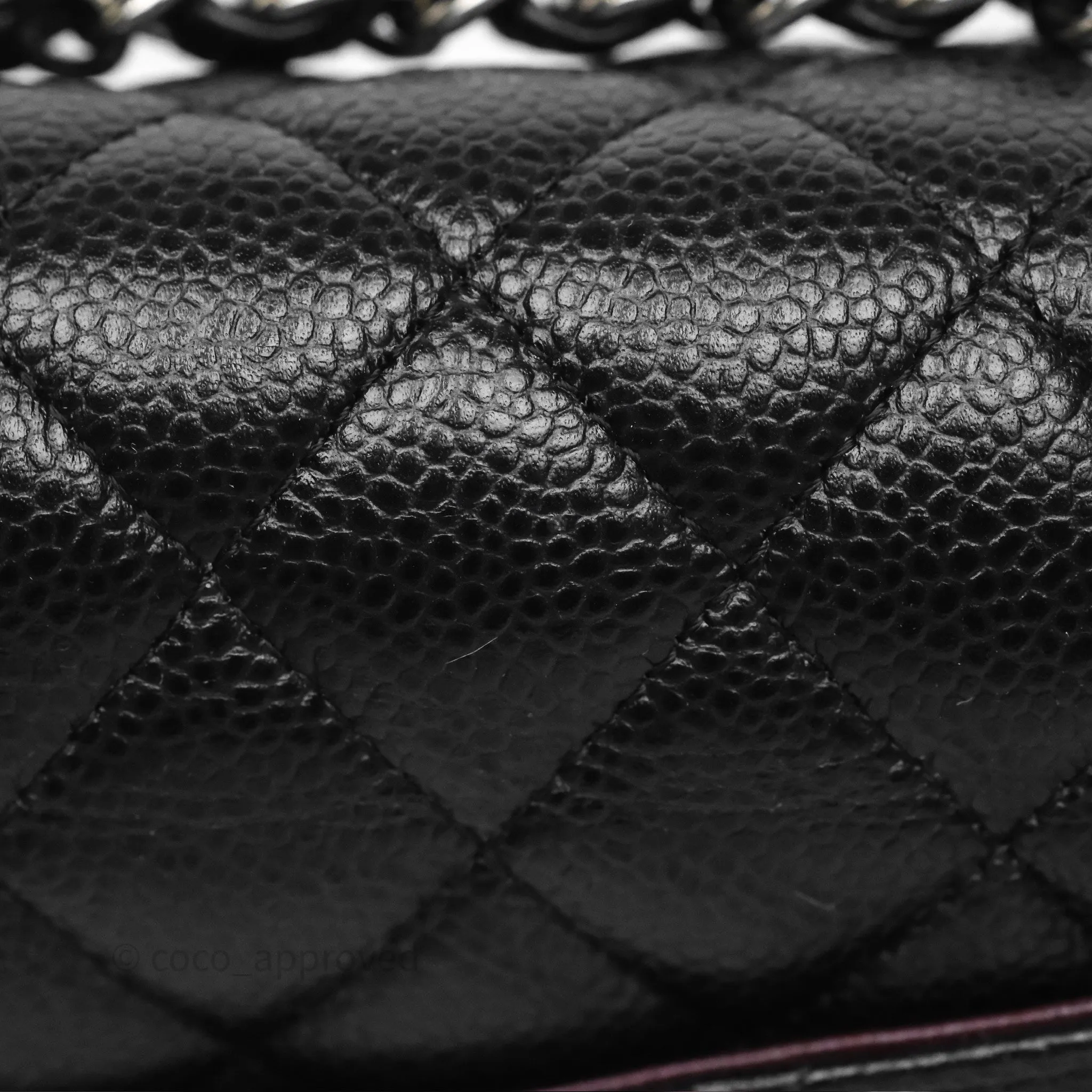 Chanel Classic M/L Medium Flap Quilted Black Caviar Silver Hardware
