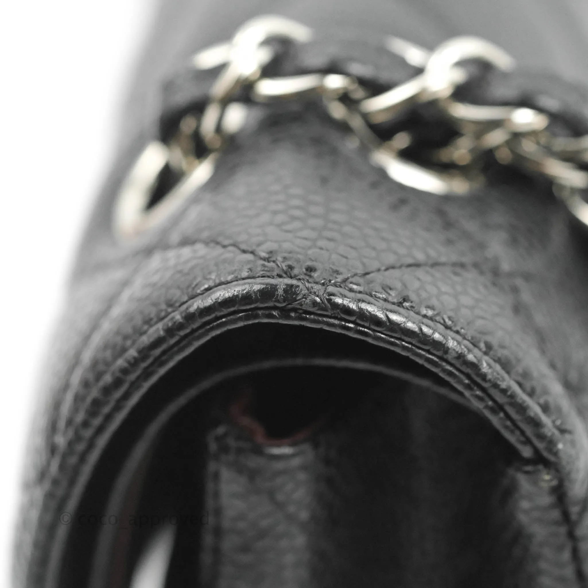 Chanel Classic M/L Medium Flap Quilted Black Caviar Silver Hardware