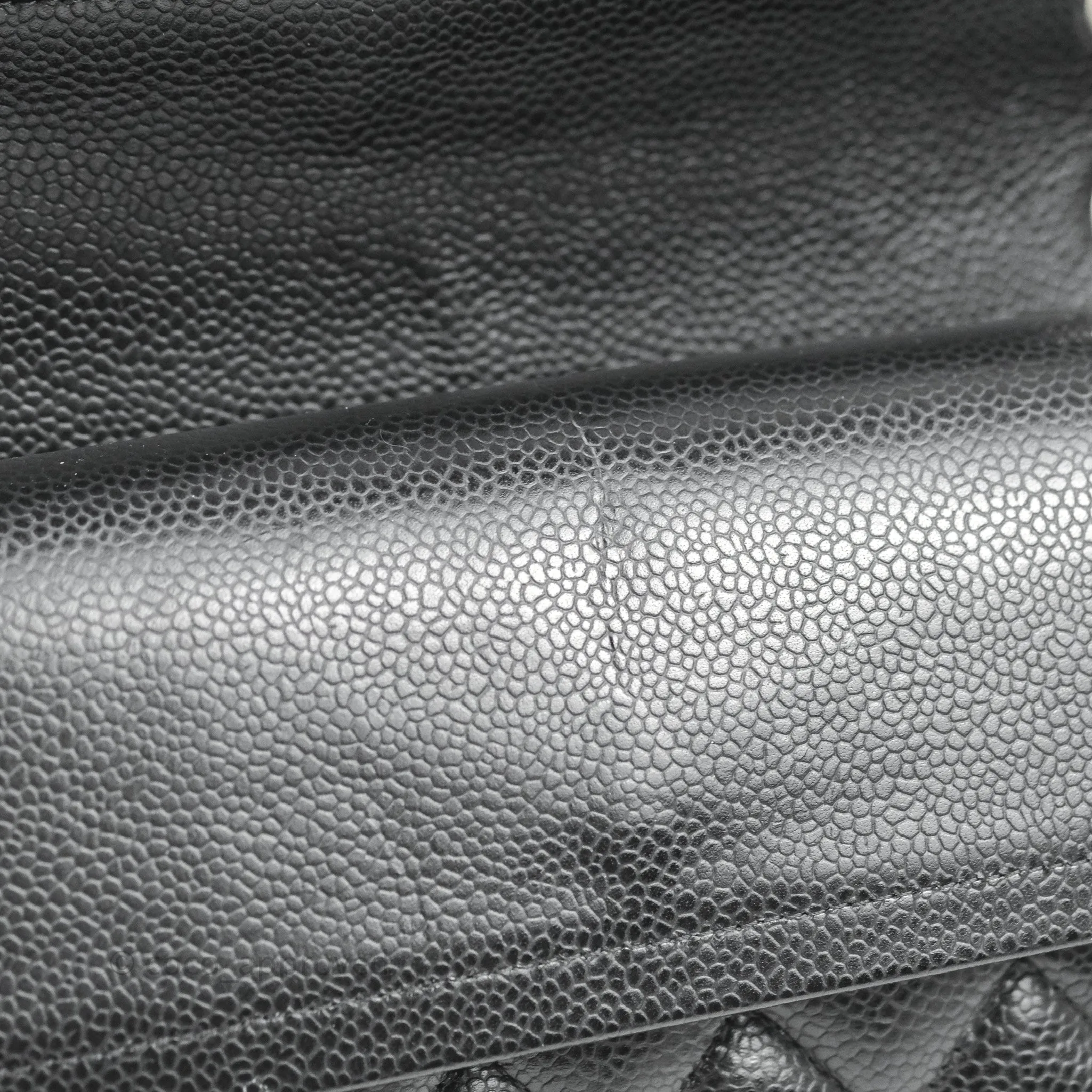 Chanel Classic M/L Medium Flap Quilted Black Caviar Silver Hardware