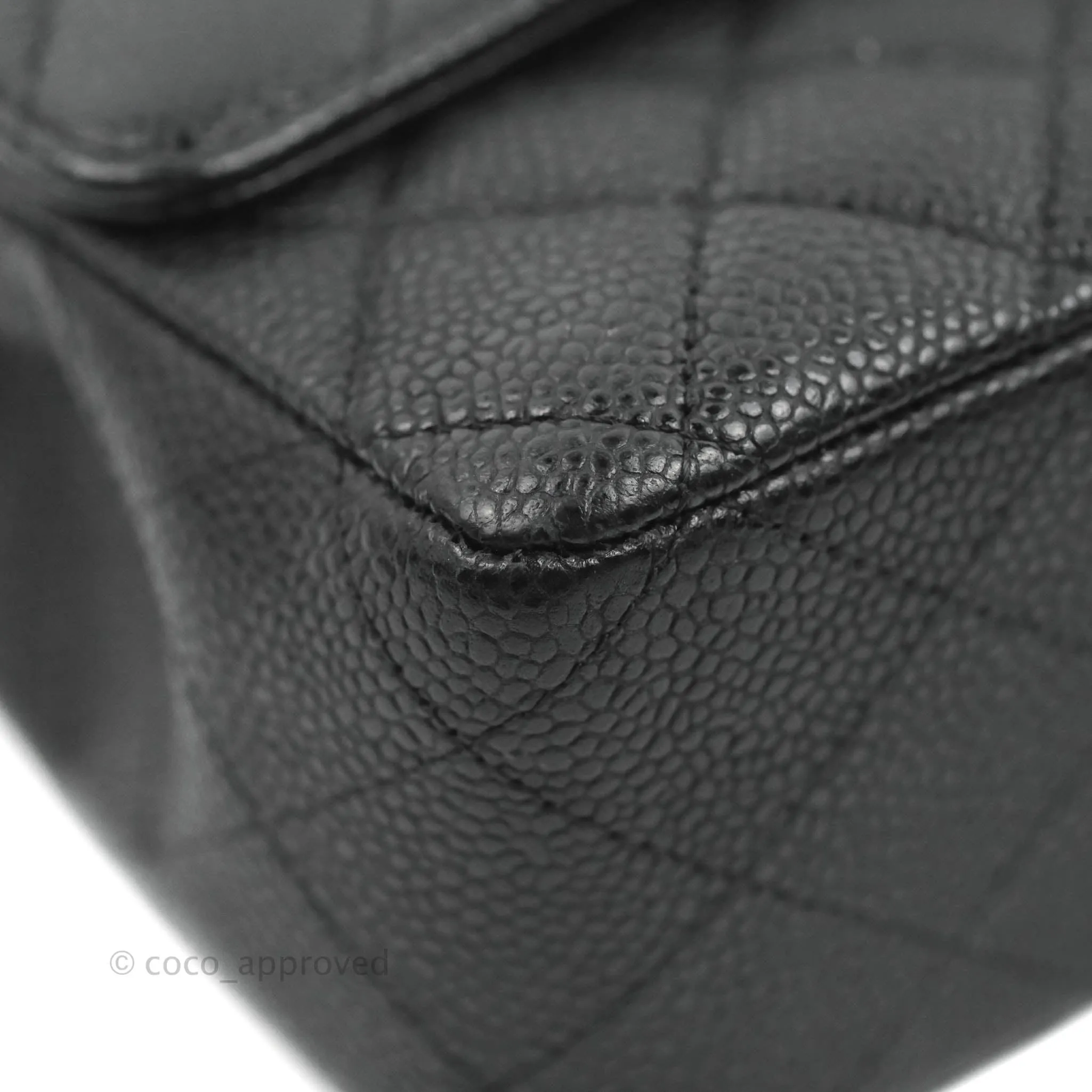 Chanel Classic M/L Medium Flap Quilted Black Caviar Silver Hardware