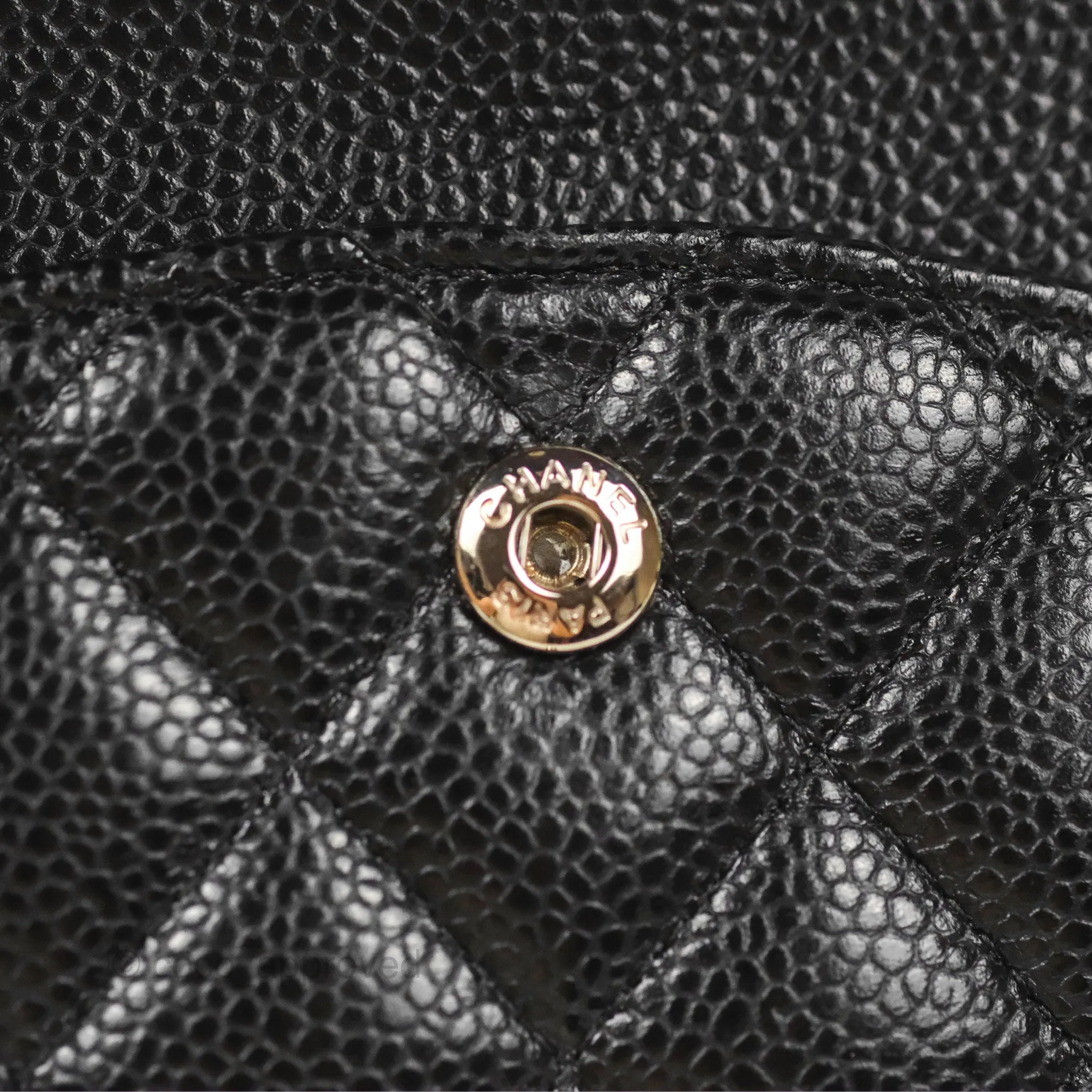 Chanel Classic M/L Medium Flap Quilted Black Caviar Silver Hardware