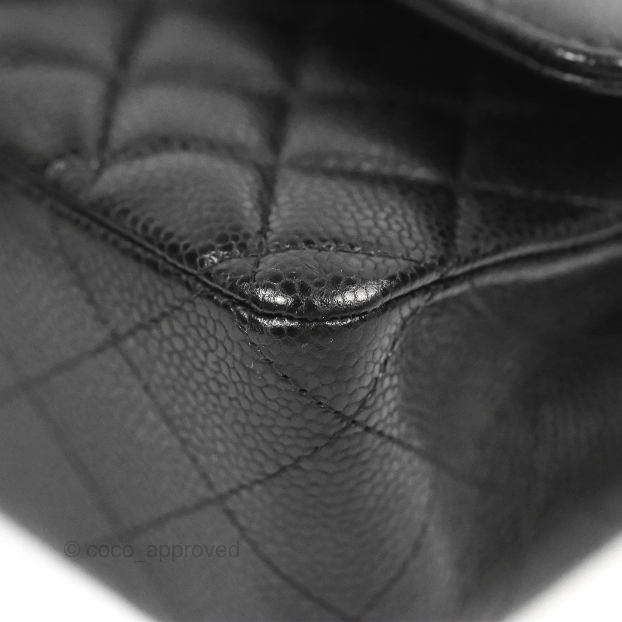 Chanel Classic M/L Medium Flap Quilted Black Caviar Silver Hardware