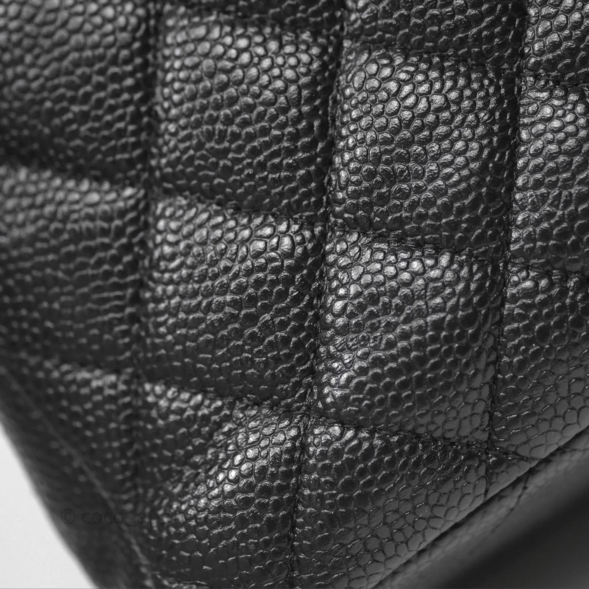 Chanel Classic M/L Medium Flap Quilted Black Caviar Silver Hardware