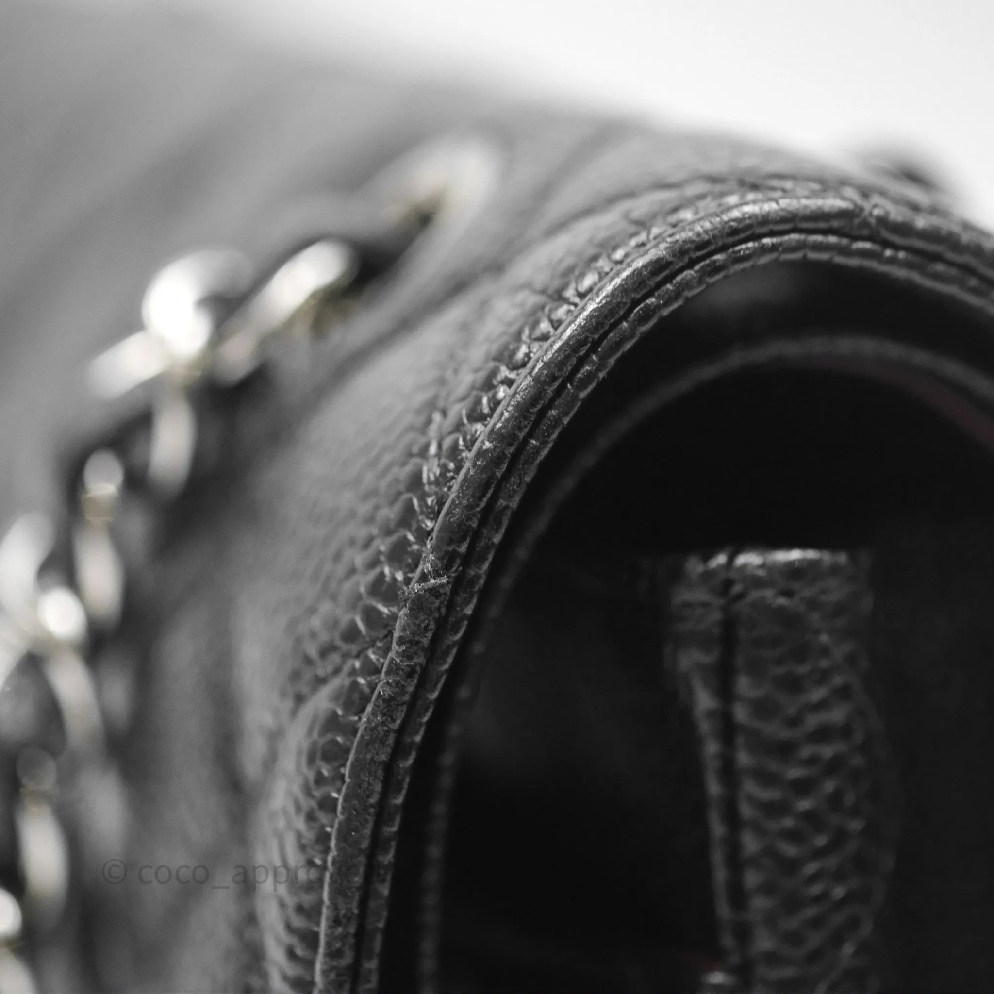 Chanel Classic M/L Medium Flap Quilted Black Caviar Silver Hardware