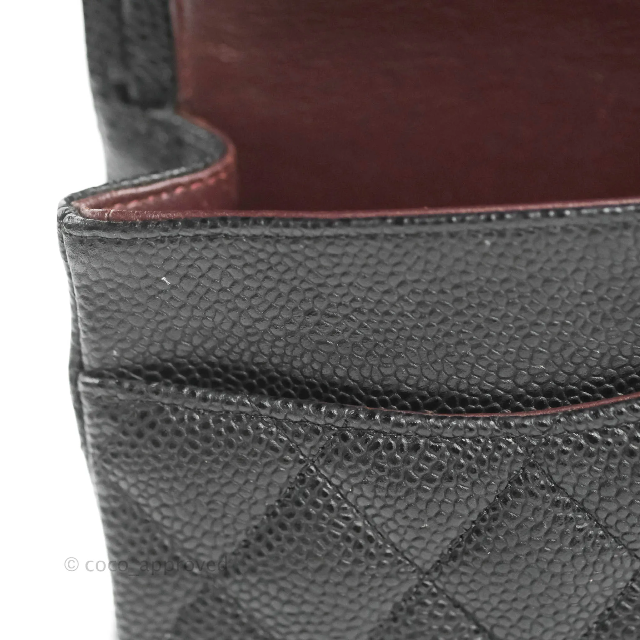 Chanel Classic M/L Medium Flap Quilted Black Caviar Silver Hardware