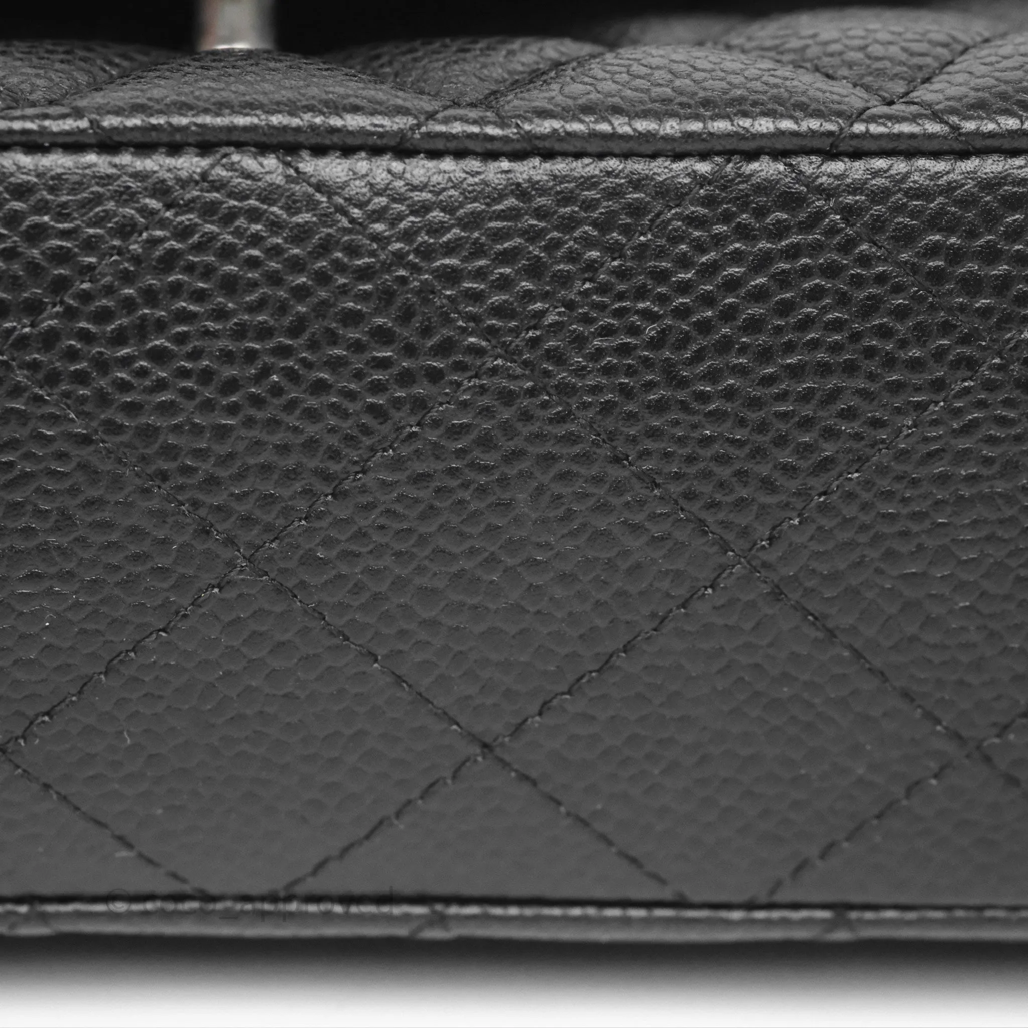 Chanel Classic M/L Medium Flap Quilted Black Caviar Silver Hardware