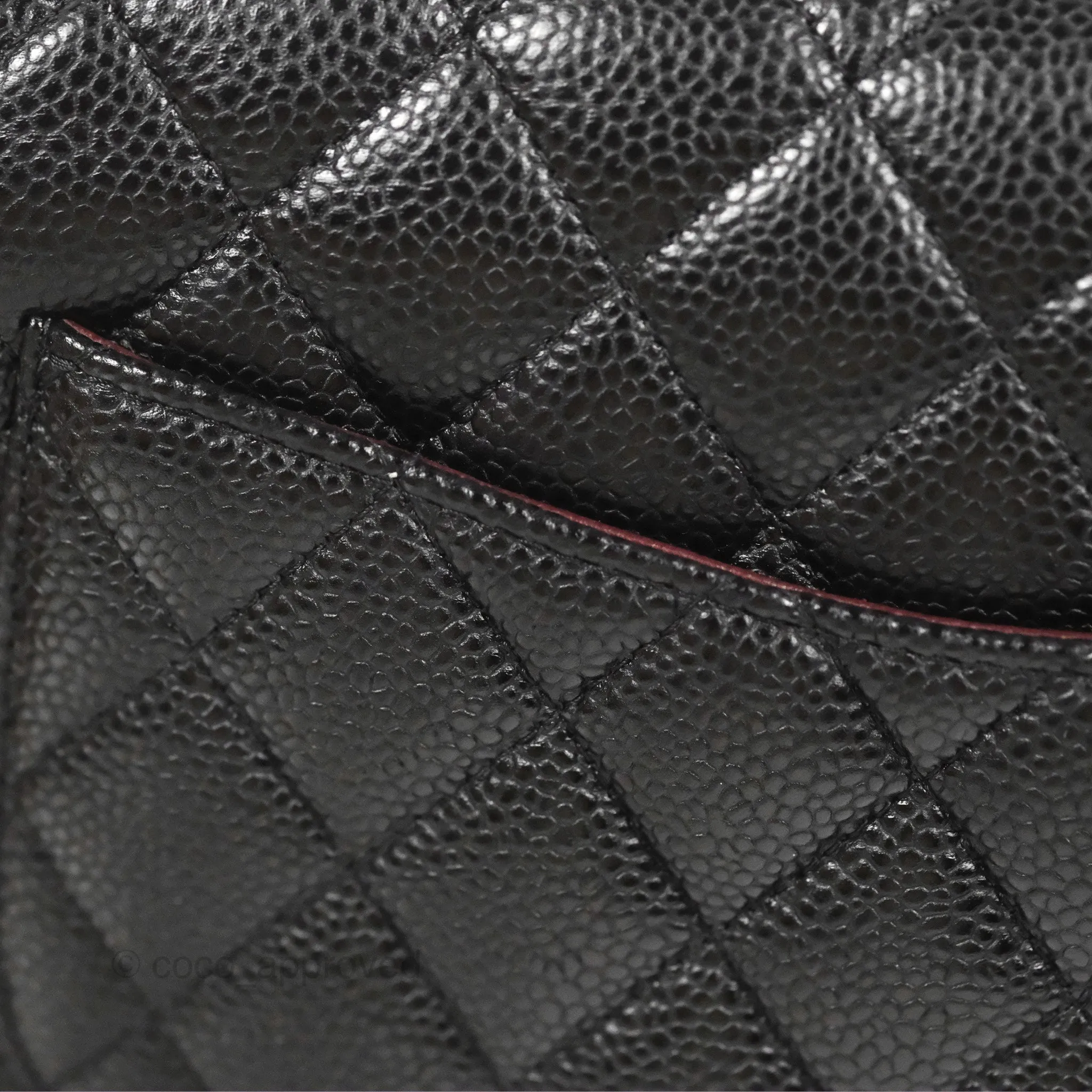 Chanel Classic M/L Medium Flap Quilted Black Caviar Silver Hardware