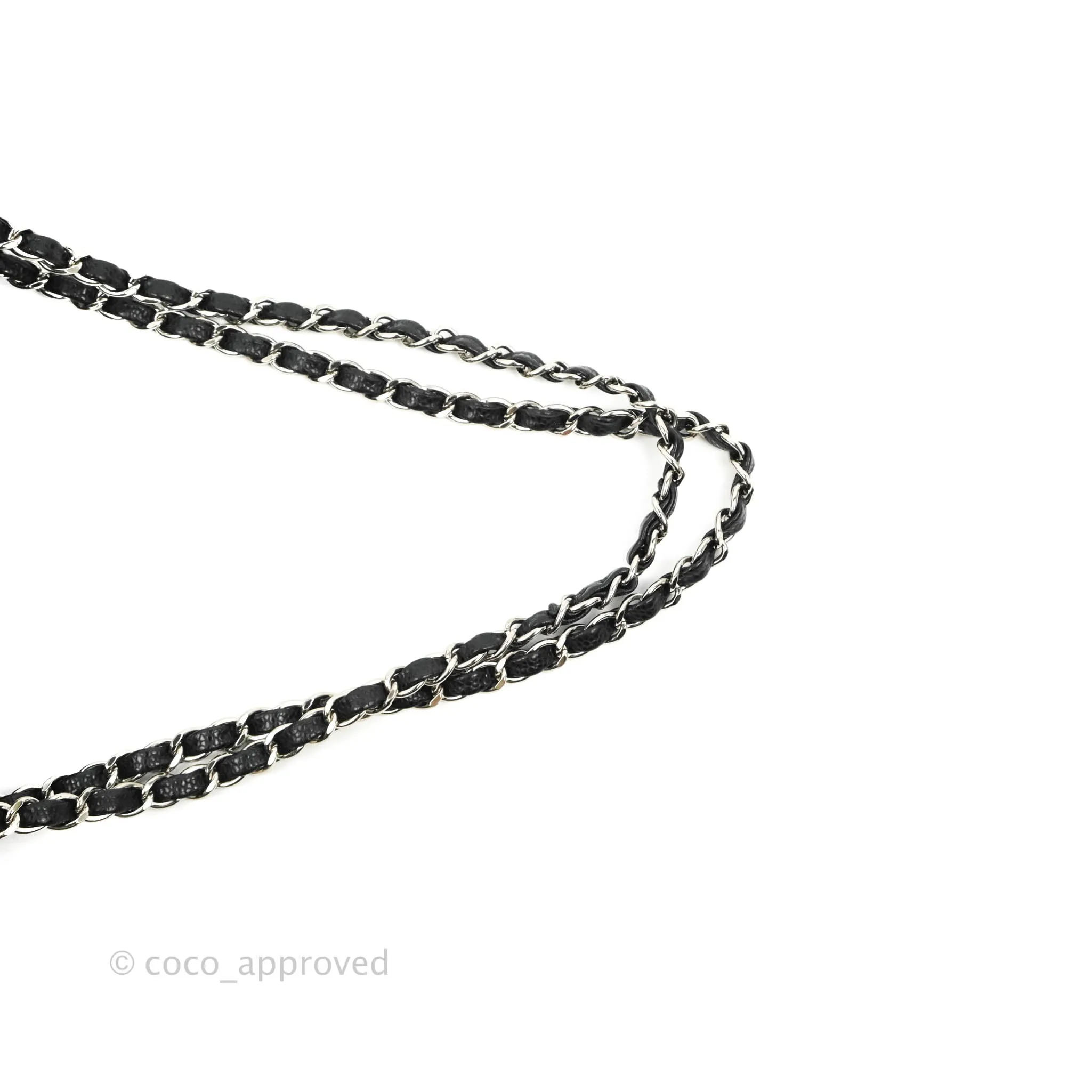 Chanel Classic M/L Medium Flap Quilted Black Caviar Silver Hardware