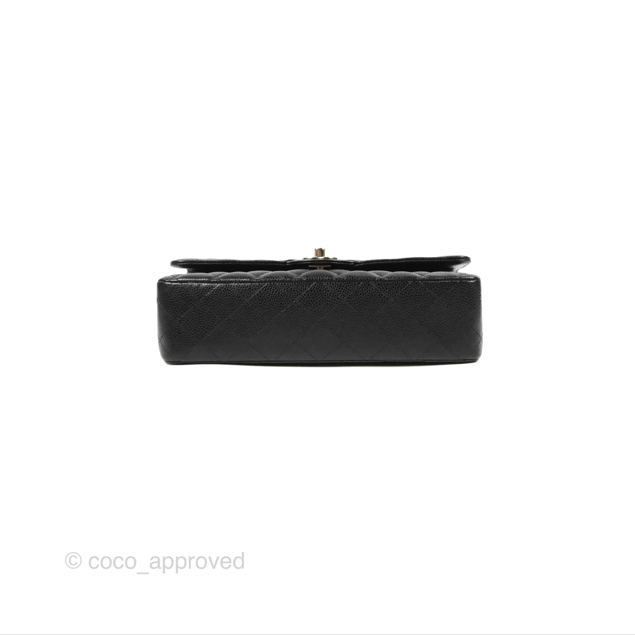Chanel Classic M/L Medium Flap Quilted Black Caviar Silver Hardware
