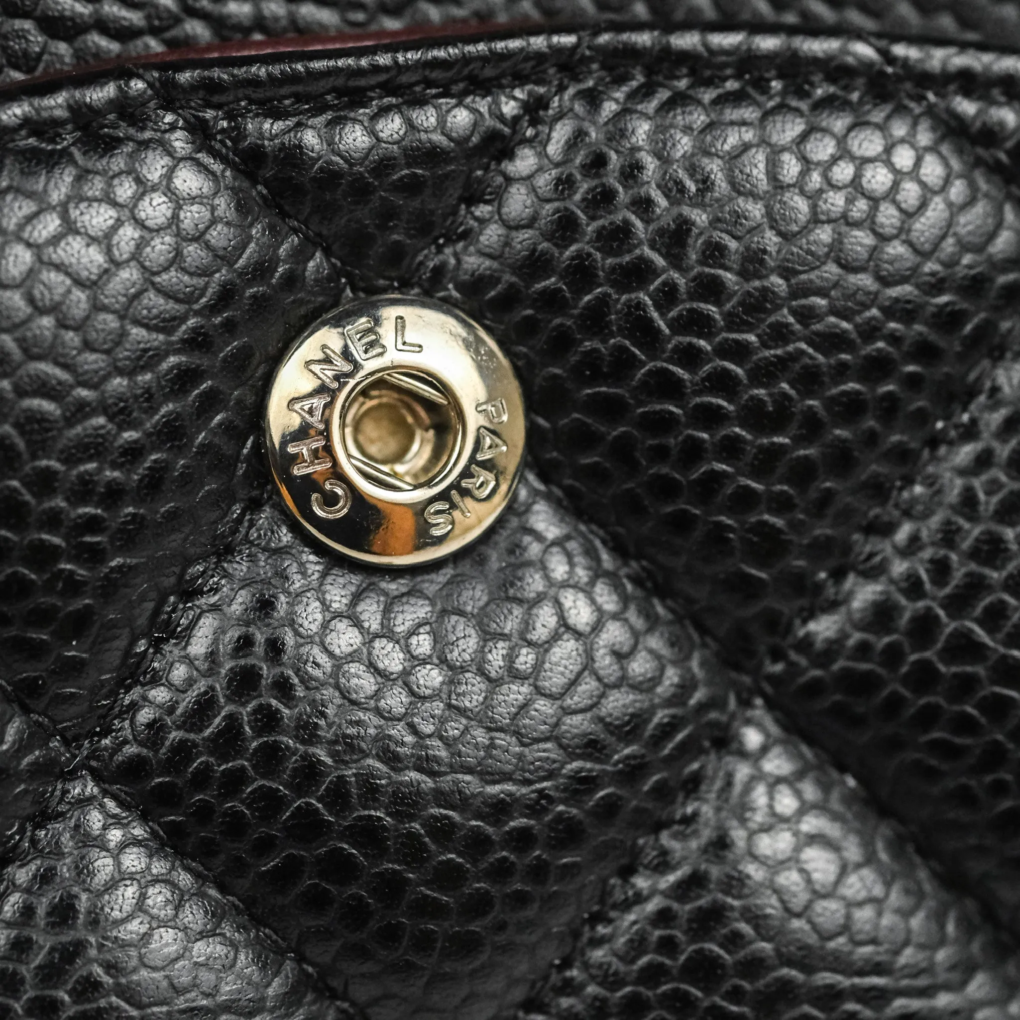 Chanel Classic M/L Medium Flap Quilted Black Caviar Silver Hardware